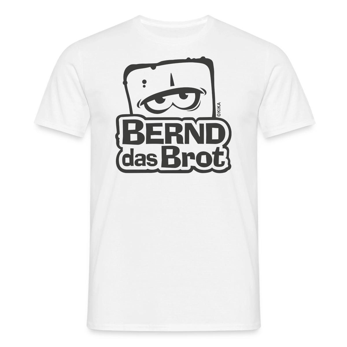 T-Shirt Bernd Das Brot Logo Schwarz-Weiß Männer T-Shirt