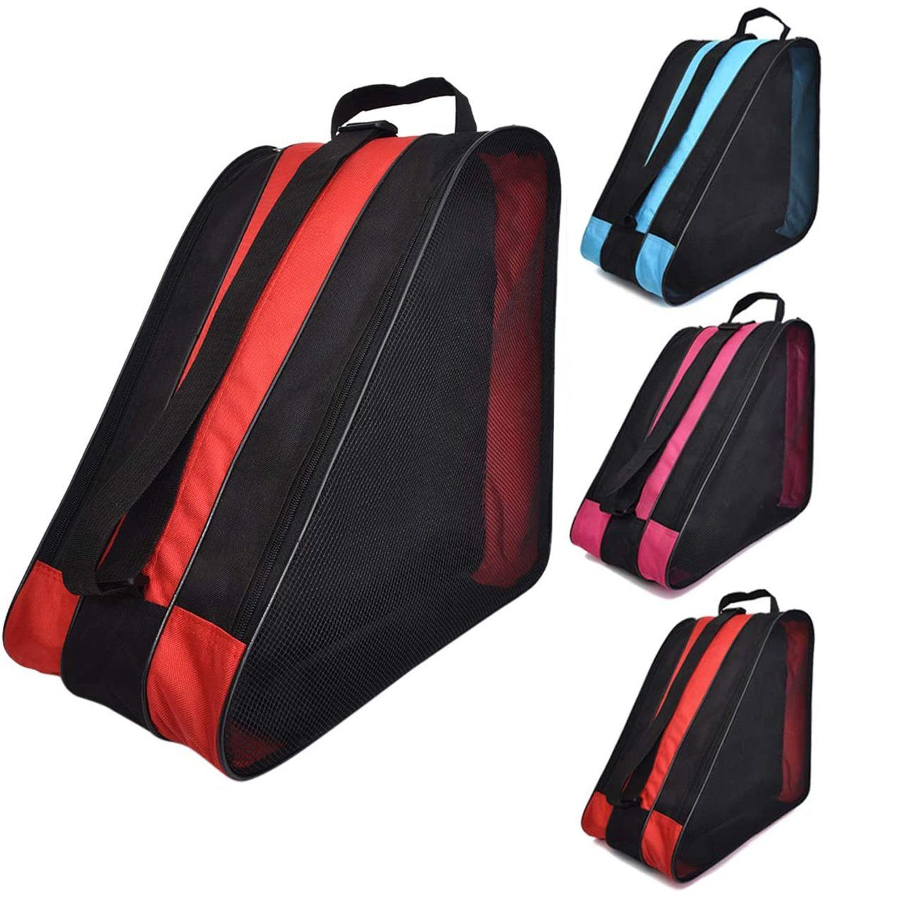 für Unisex Sporttasche Eishockey Schlittschuhe Rollschuh-Tasche Jormftte Rot