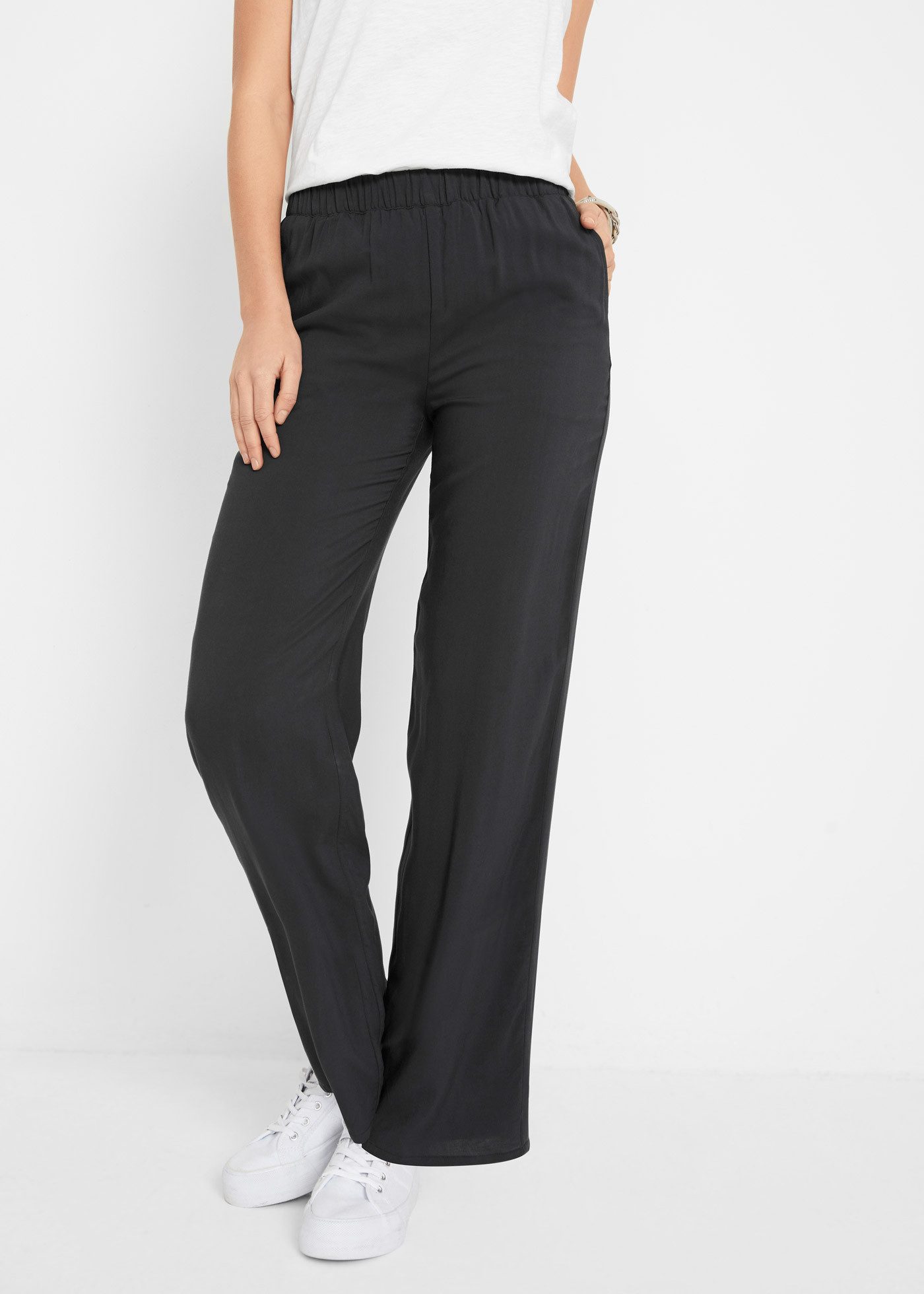 bonprix Schlupfhose aus Viskose, leichtes Material, weite Beine, lockere Passform