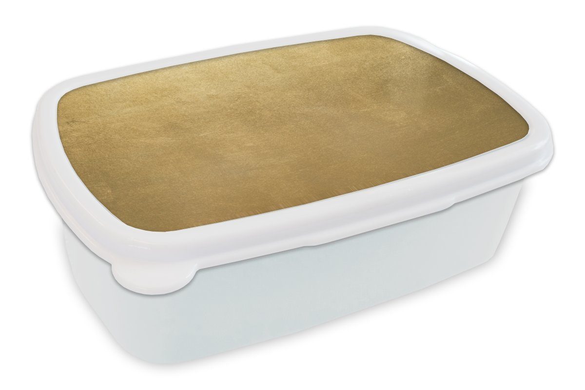 MuchoWow Lunchbox Gold - Luxus - Abstrakt, Kunststoff, (2-tlg), Brotbox für Kinder und Erwachsene, Brotdose, für Jungs und Mädchen weiß