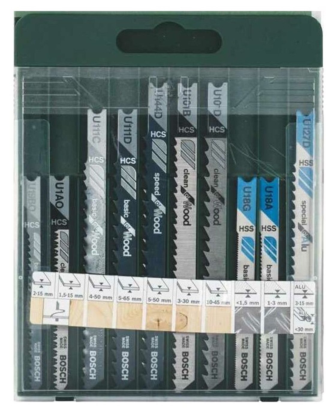 BOSCH Stichsägeblatt Bosch Stichsägeblatt-Set U-Schaft 10-teilig Holz und Metall Universal