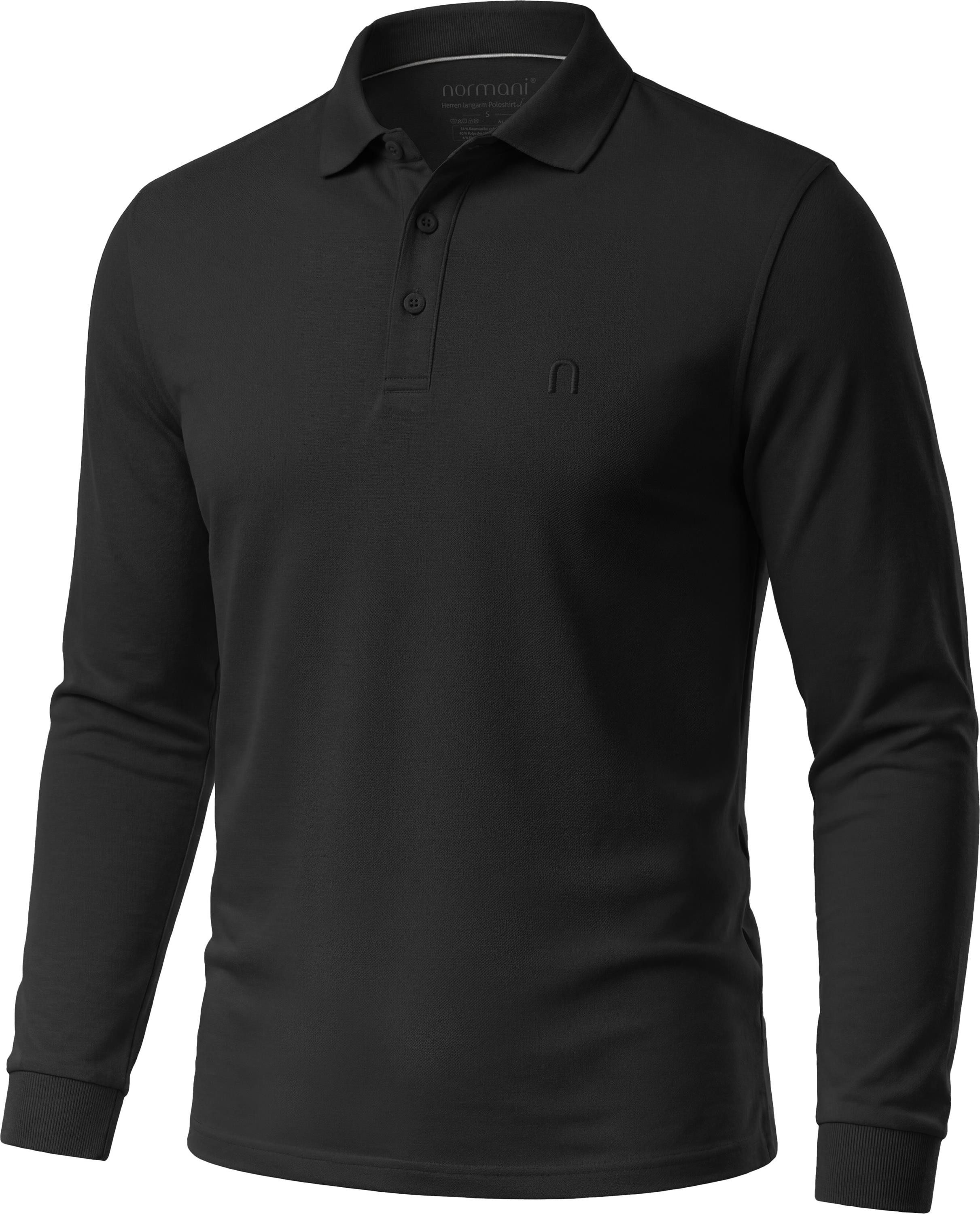 normani Langarmshirt Herren Langarm Poloshirt Lyroe Basic Polo Longsleeve Shirt für Männer