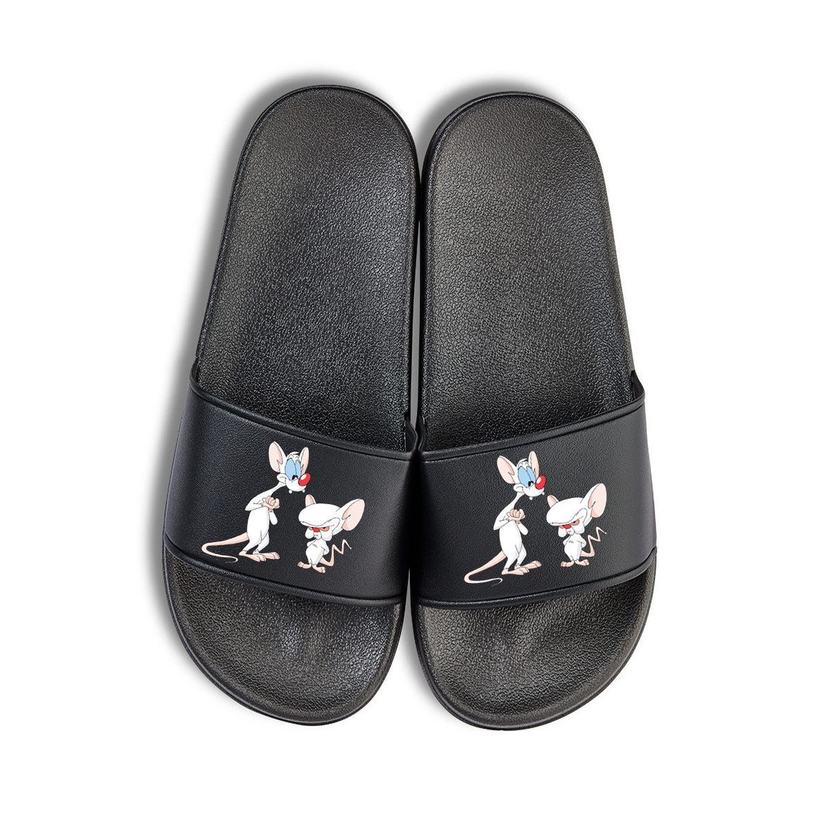 Youth Designz Pinky Brain Unisex Badelatschen Flip Flops Badeschuh mit lustigen Print für Damen und Herren