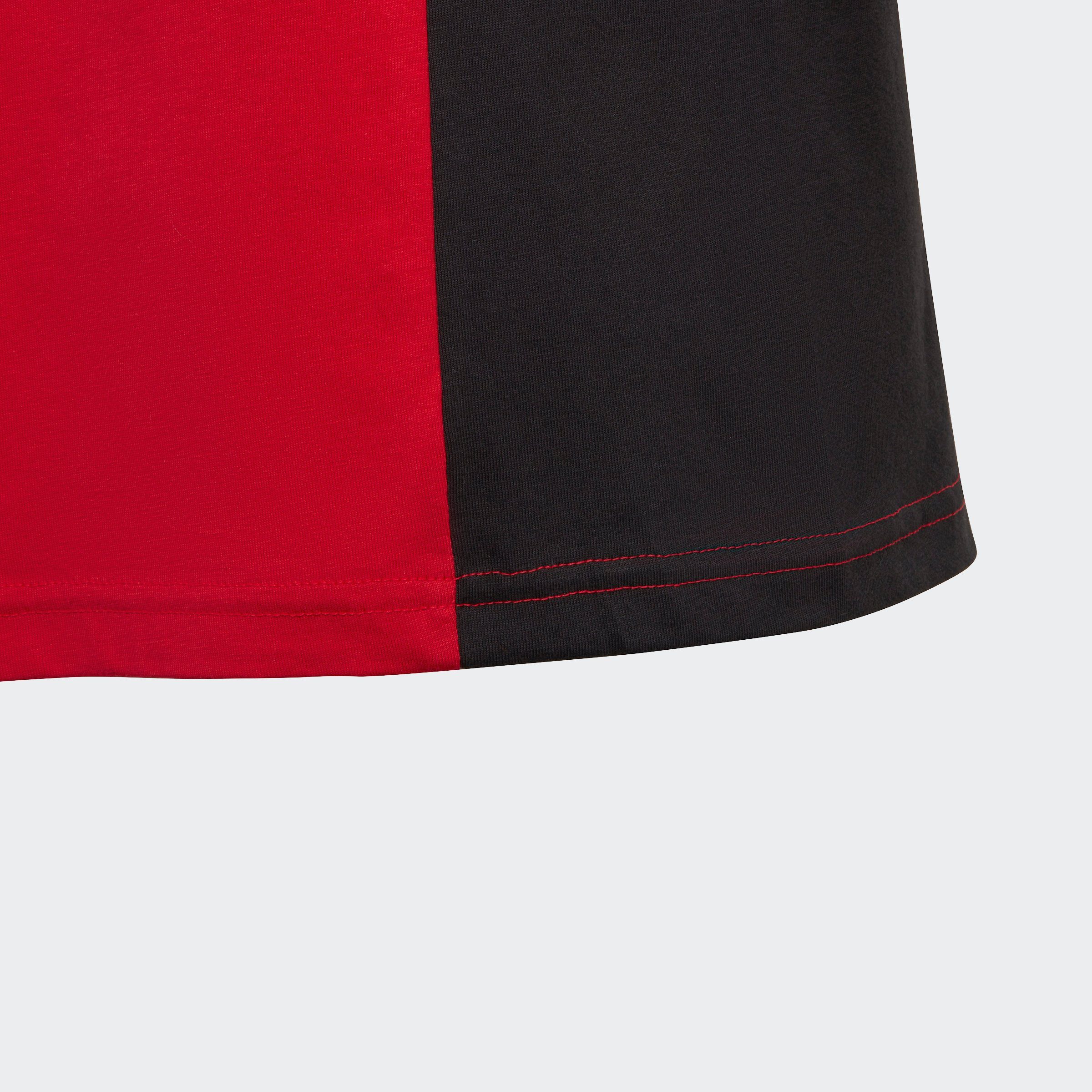 adidas Sportswear FIT Better / / COLORBLOCK White T-Shirt 3-STREIFEN Black REGULAR Scarlet