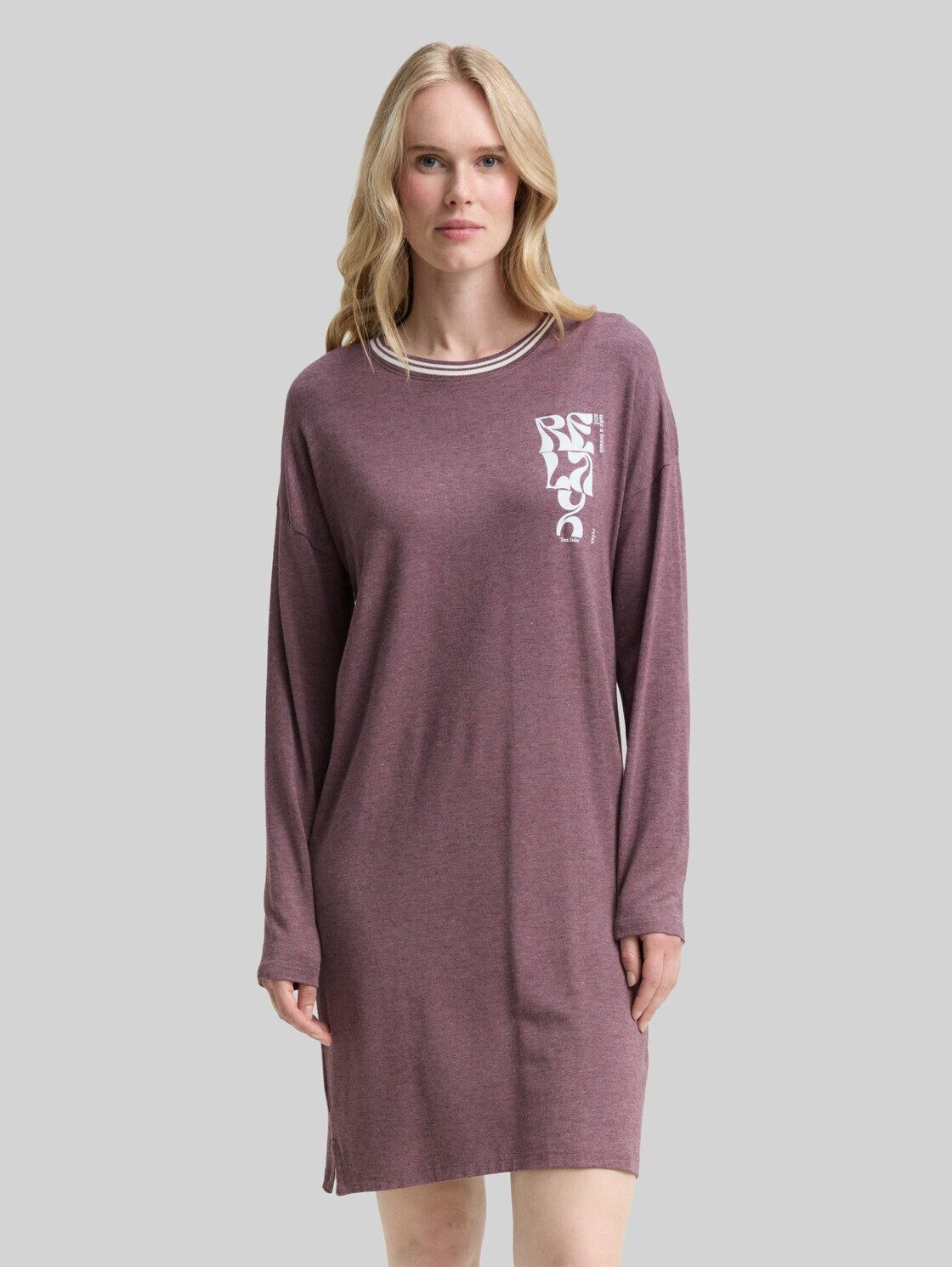 TOM TAILOR Nachthemd Bodywear Nachthemd in Melange-Optik