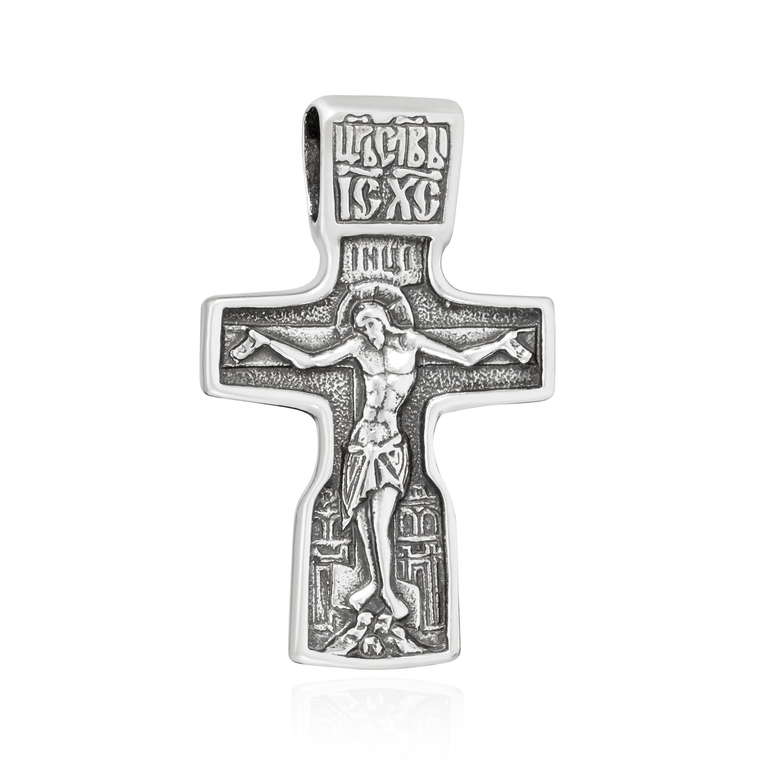 NKlaus Kreuzanhänger 925er Sterlingsilber Kreuz Orthodoxe Kruzifix Anhä