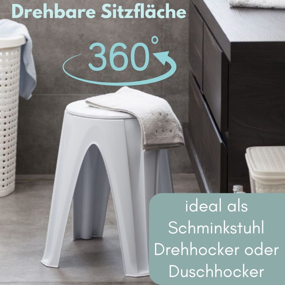 GarPet Sitzhocker 4er Set Hocker Duschhocker Sitzhocker Drehhocker Schminkhocker