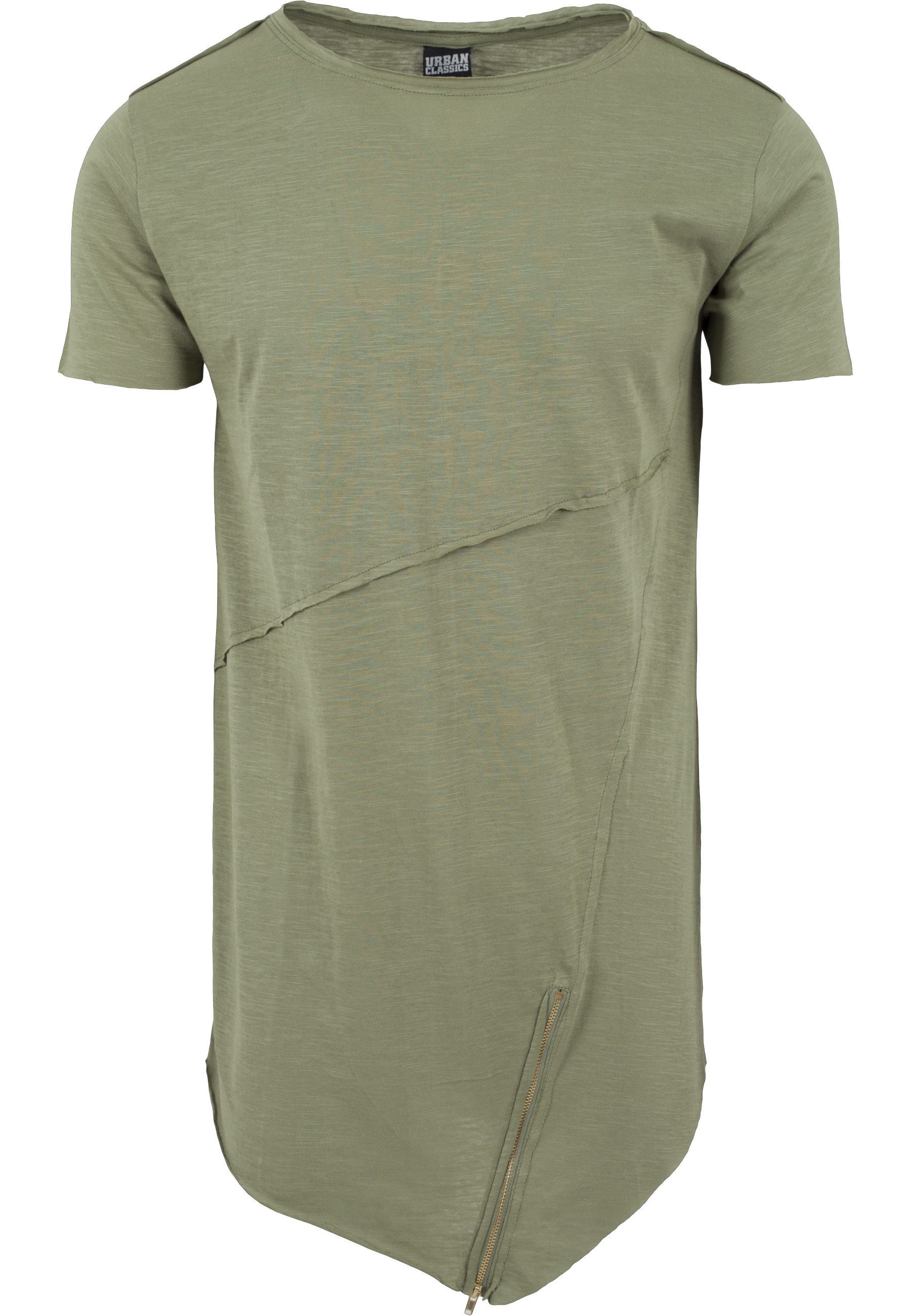 URBAN CLASSICS T-Shirt Urban Classics Herren Long Open Edge Front Zip Tee ( günstig online kaufen