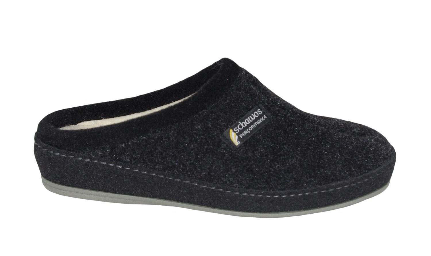 SCHAWOS Schawos Herren Filz Pantoffel 6030-01 schwarz Hausschuh