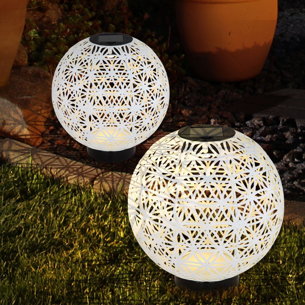 Kugel für orientalische etc-shop LED Warmweiß, fest Kugelsolarleuchten Solarlampe verbaut, LED-Leuchtmittel Gartenleuchte, Außen