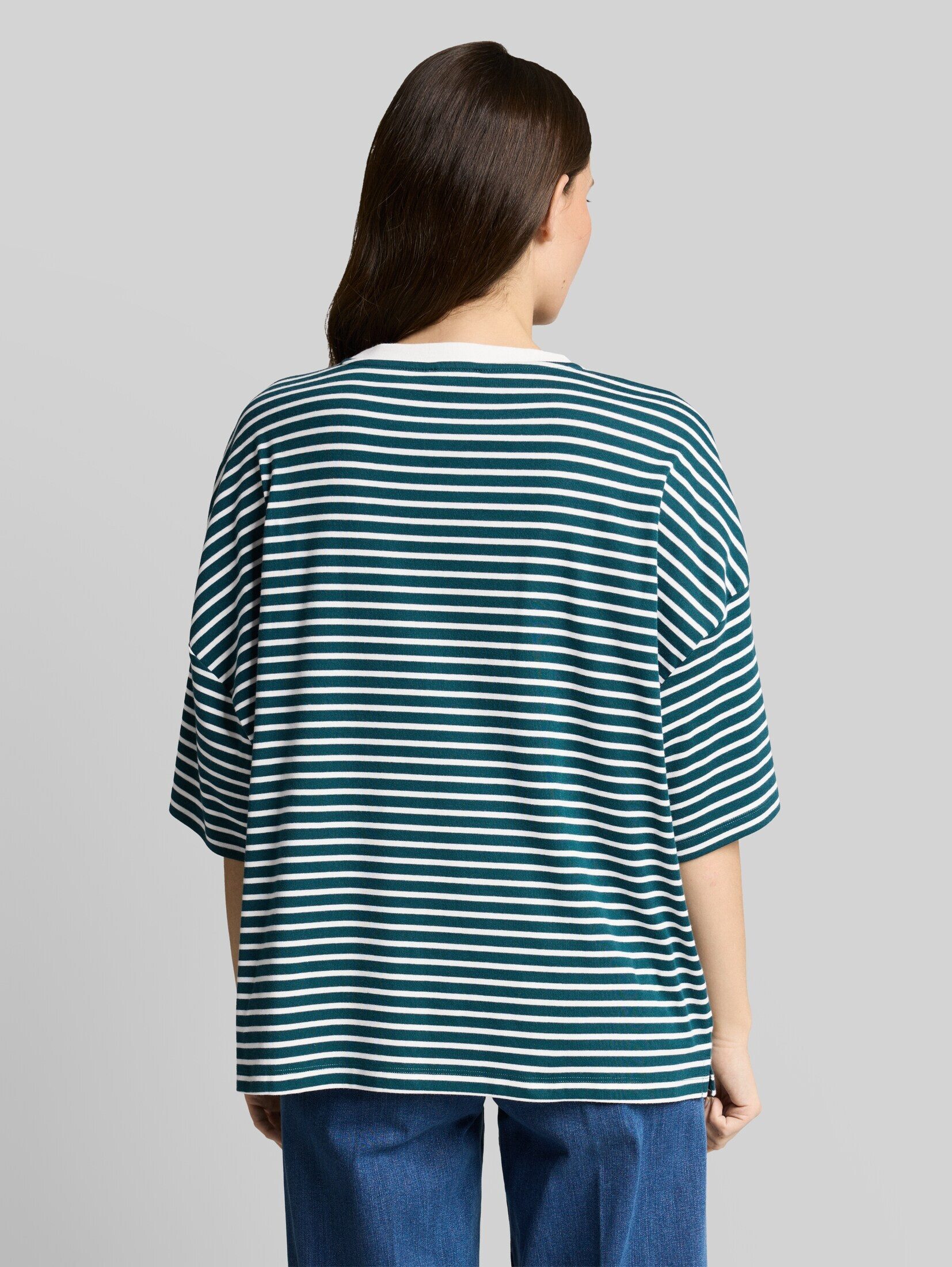 TOM TAILOR T-Shirt T-Shirt Oversize T-Shirt mit Streifenmuster