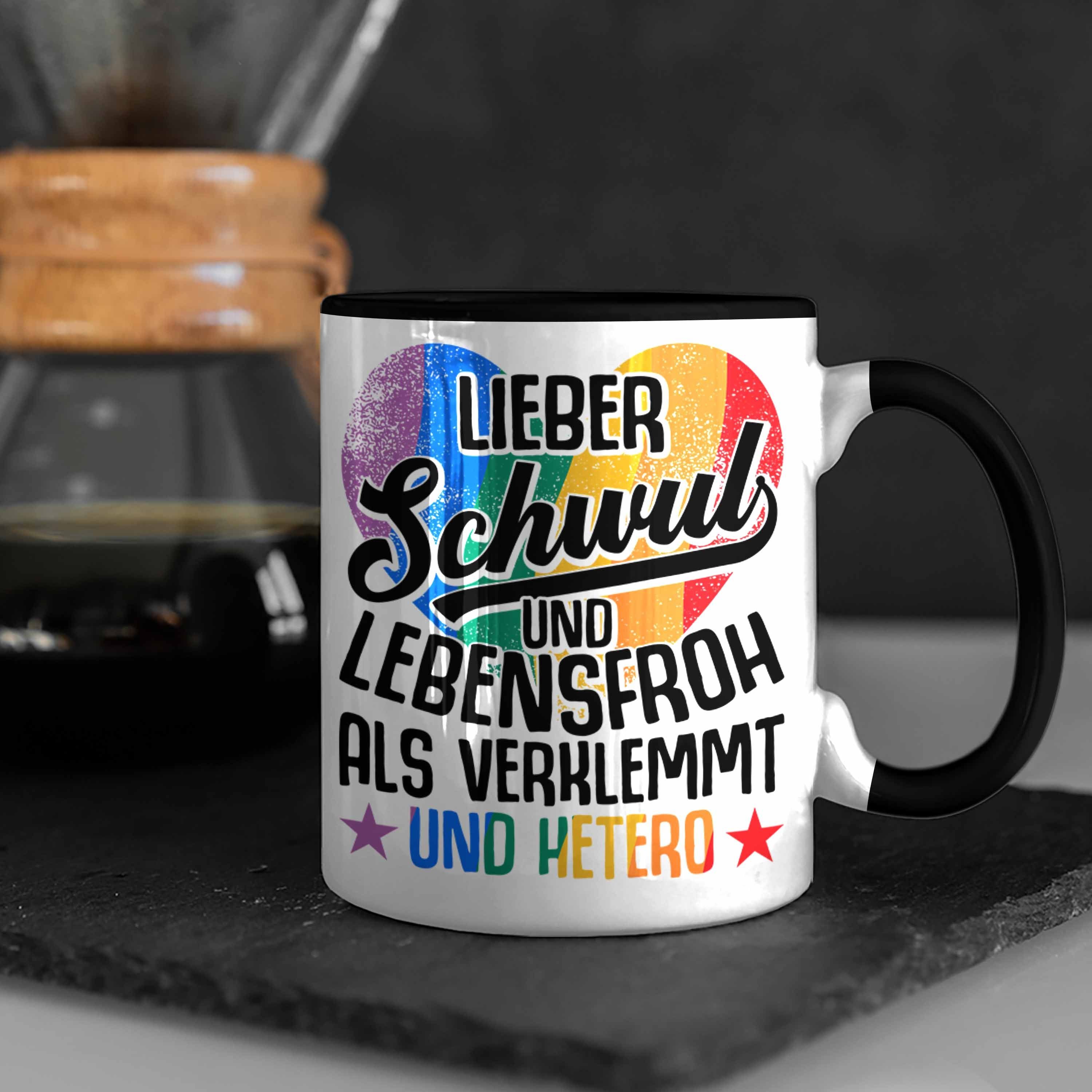 Regenbogen Regenbogen Als Und und Lesben Trendation Schwarz Tasse Tasse Hetero Schwul Lustige Schwule Transgender Grafik Hetero - LGBT Trendation Verklemmt für Geschenk LIeber