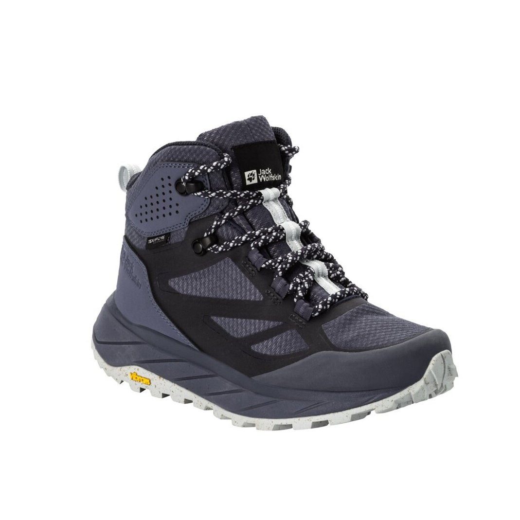Jack Wolfskin Terraventure Texapore MID (wasserdicht, atmungsaktiv) grau/blau Damen Wanderschuh