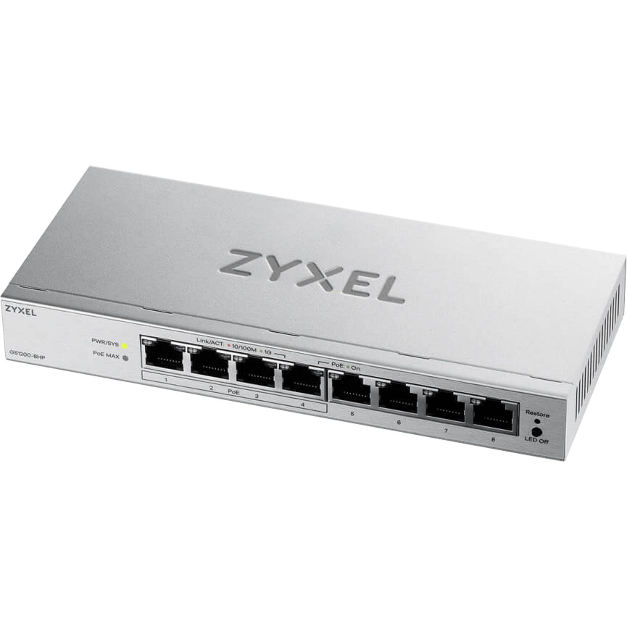 Zyxel Zyxel GS1200-8HPV3 8P Gigabit PoE Switch, (68W Netzwerk-Switch