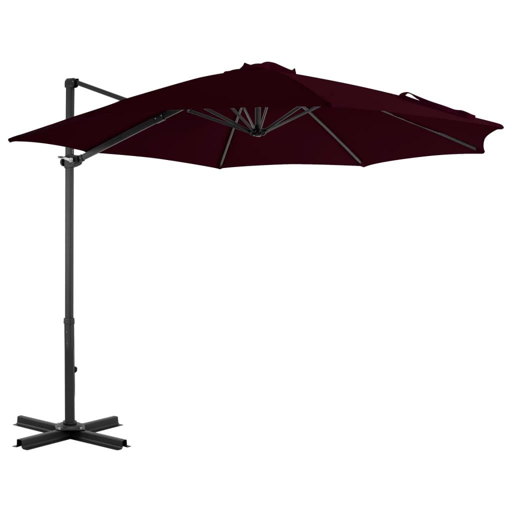 Sonnensegel Ampelschirm mit Aluminium-Mast 300 cm Rot