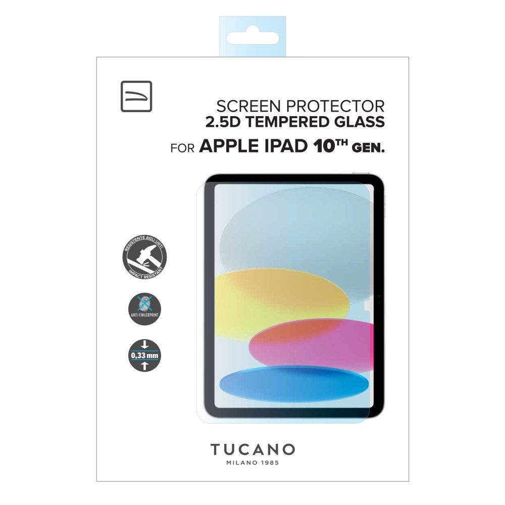 Displayschutzfolie Tucano Displayschutz für iPad 10,9 Zoll (2022) aus Glas.