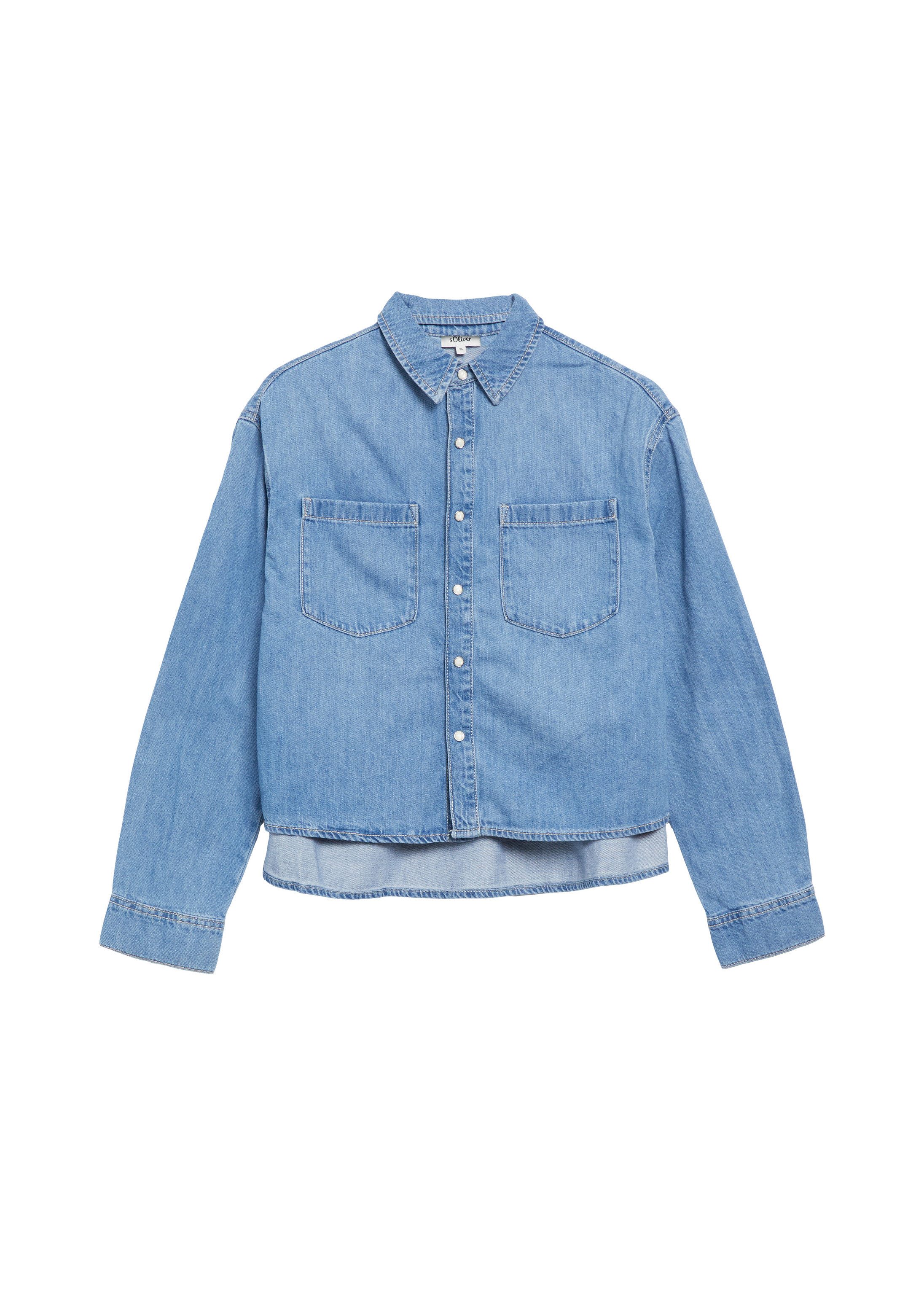 s.Oliver Hemdjacke Bluse Verkürzte Denim-Bluse