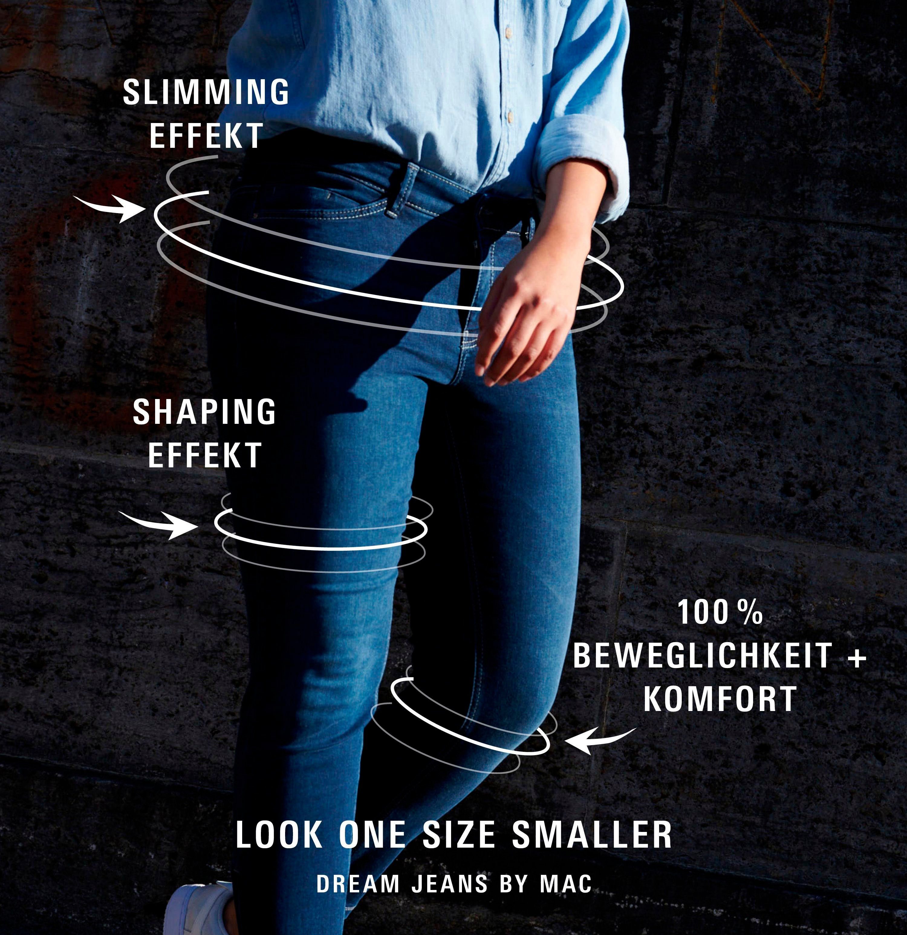 den Skinny-fit-Jeans Sitz Qualität sorgt Skinny whitedeni für perfekten MAC Dream Hochelastische