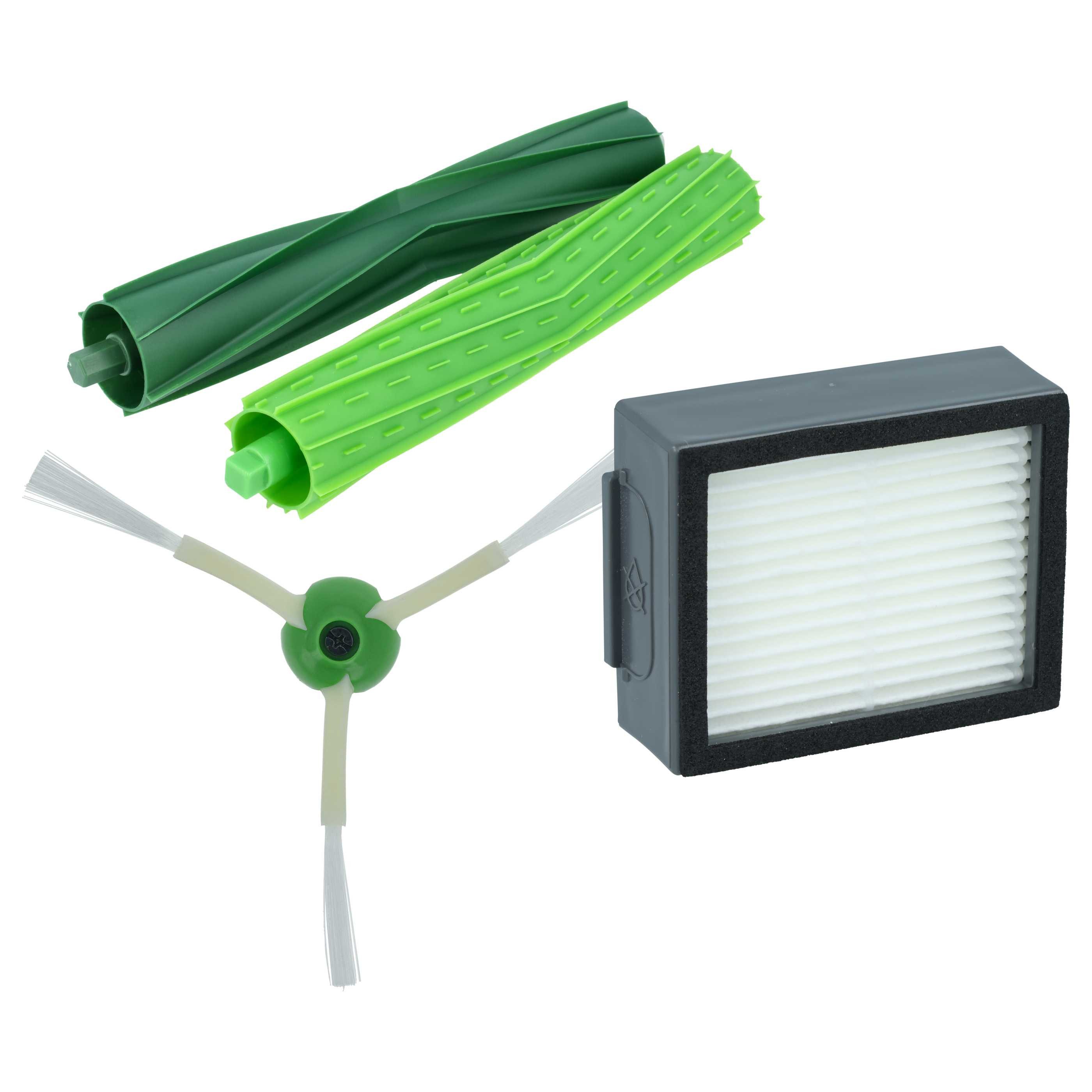 vhbw Saugroboter Zubehör-Set passend für iRobot Roomba i7 Plus, i7, i7+, E6, E5, E7 Saugroboter, Zubehör für iRobot