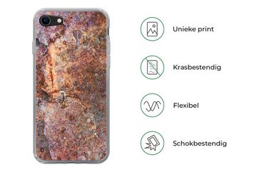 MuchoWow Handyhülle Eisen - Braun - Rost, Handyhülle Apple iPhone 8, Smartphone-Bumper, Print, Handy Schutzhülle