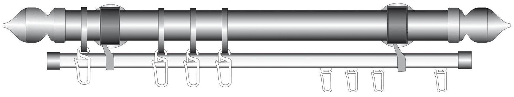 Liedeco U-Schiene U-STORELAU01GS, 1-läufig, Fixmaß, Metall günstig online kaufen