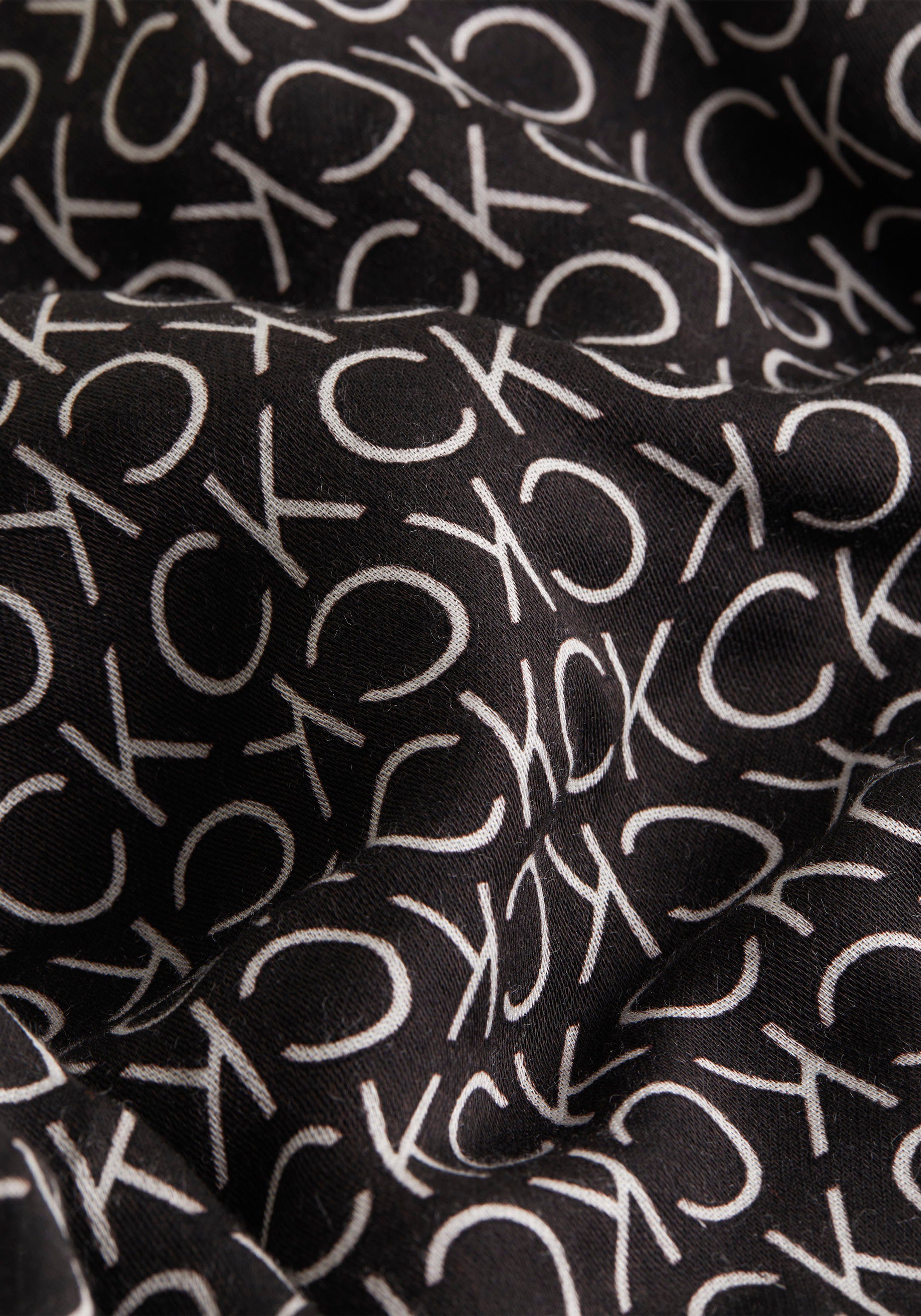Calvin Klein Schal, ecru-grau mit Monogramm-Print