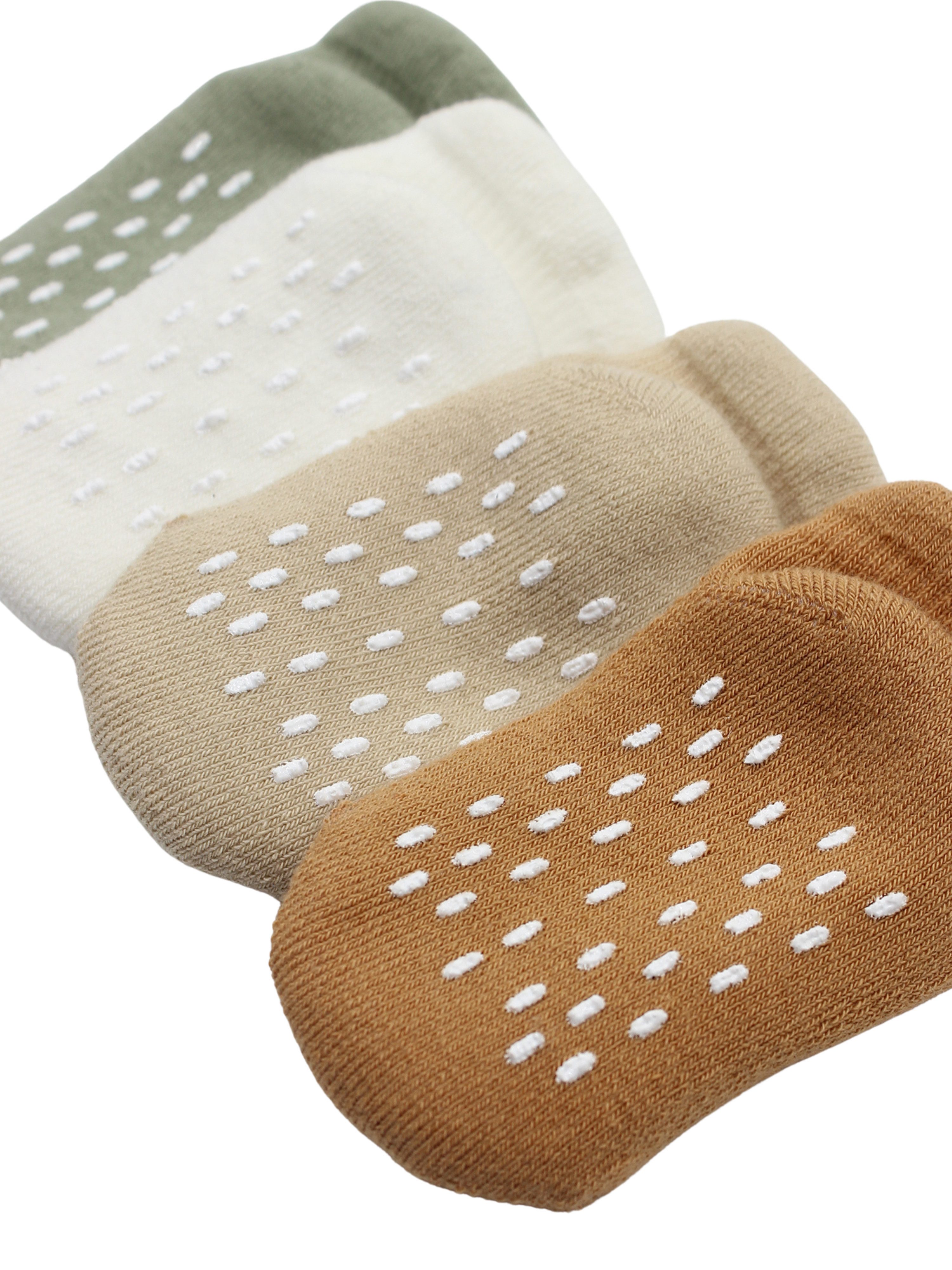 bistyle Sneakersocken (4er Pack) Frottee ABS für Babys Jungen Mädchen Babysocken Kurzsocken (Set, 4-Paar, 4er-Pack) Anti-Rutsch, Plüsch, GOTS zertifiziert 6-12 Monate bis 2-3 Jahre