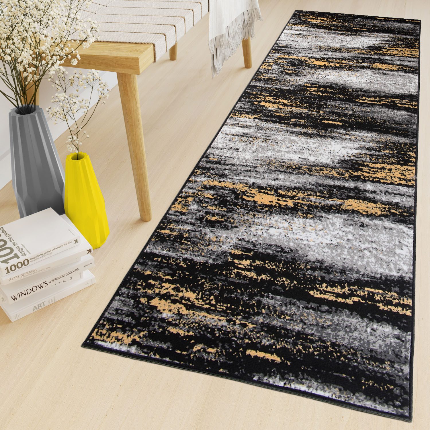 Tapiso Läufer MAYA, rechteckig, Höhe: 8 mm, Flur Meterware Korridor Küche Kurzflor