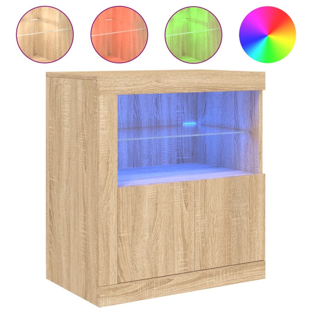 vidaXL Sideboard Sideboard mit LED-Leuchten Sonoma-Eiche günstig online kaufen