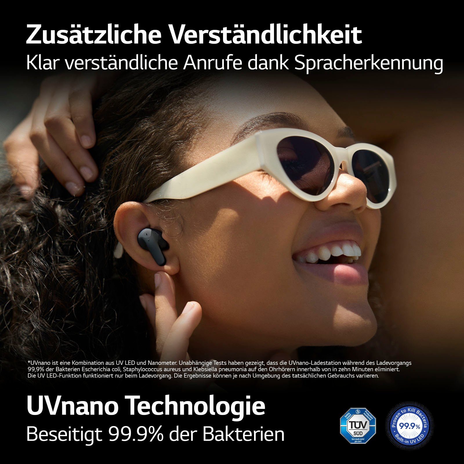 Schwarz LG wireless TONE Free DT60Q In-Ear-Kopfhörer