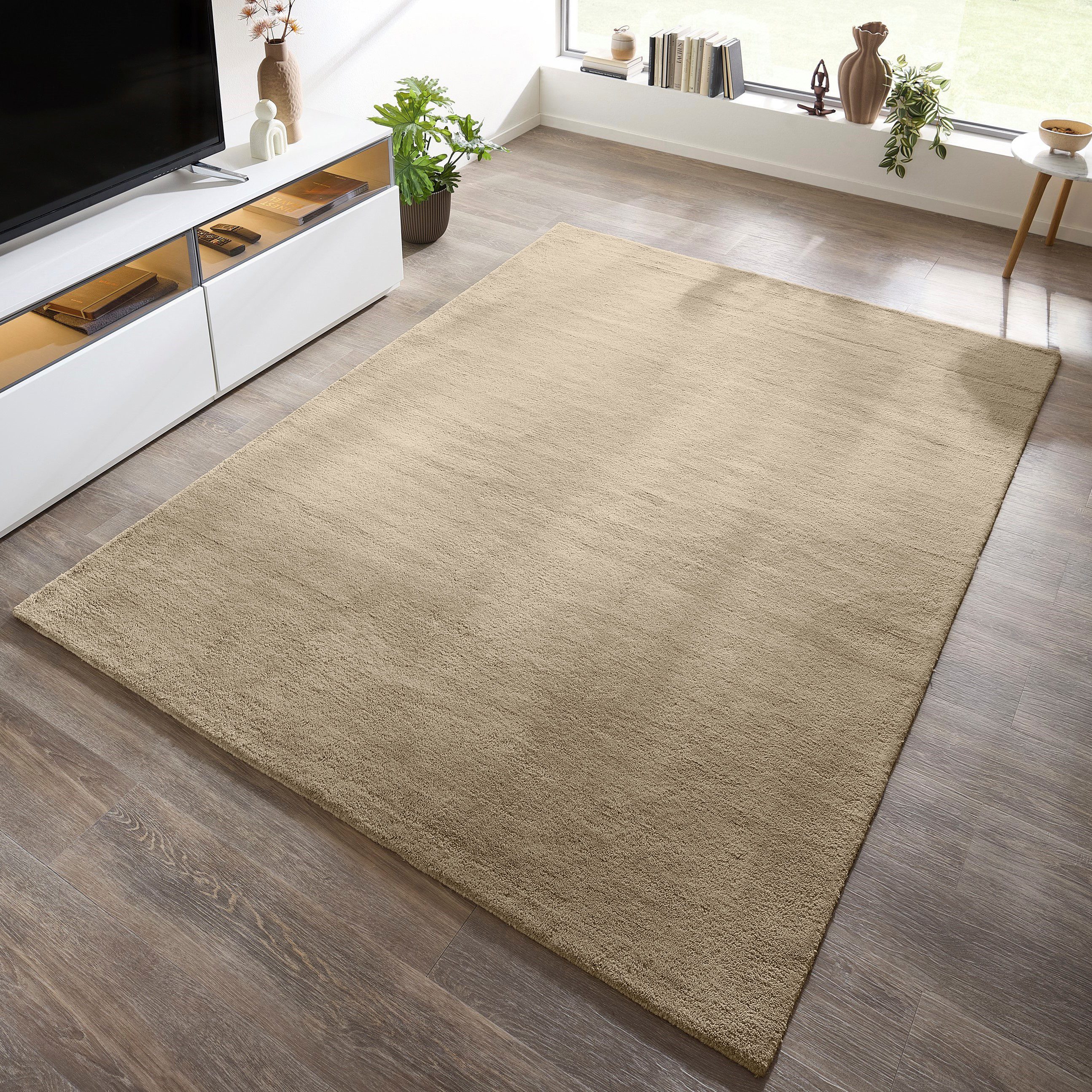 my home Wollteppich Gabbo Natur, Handgefertigt, Teppich, reine Wolle, melie günstig online kaufen