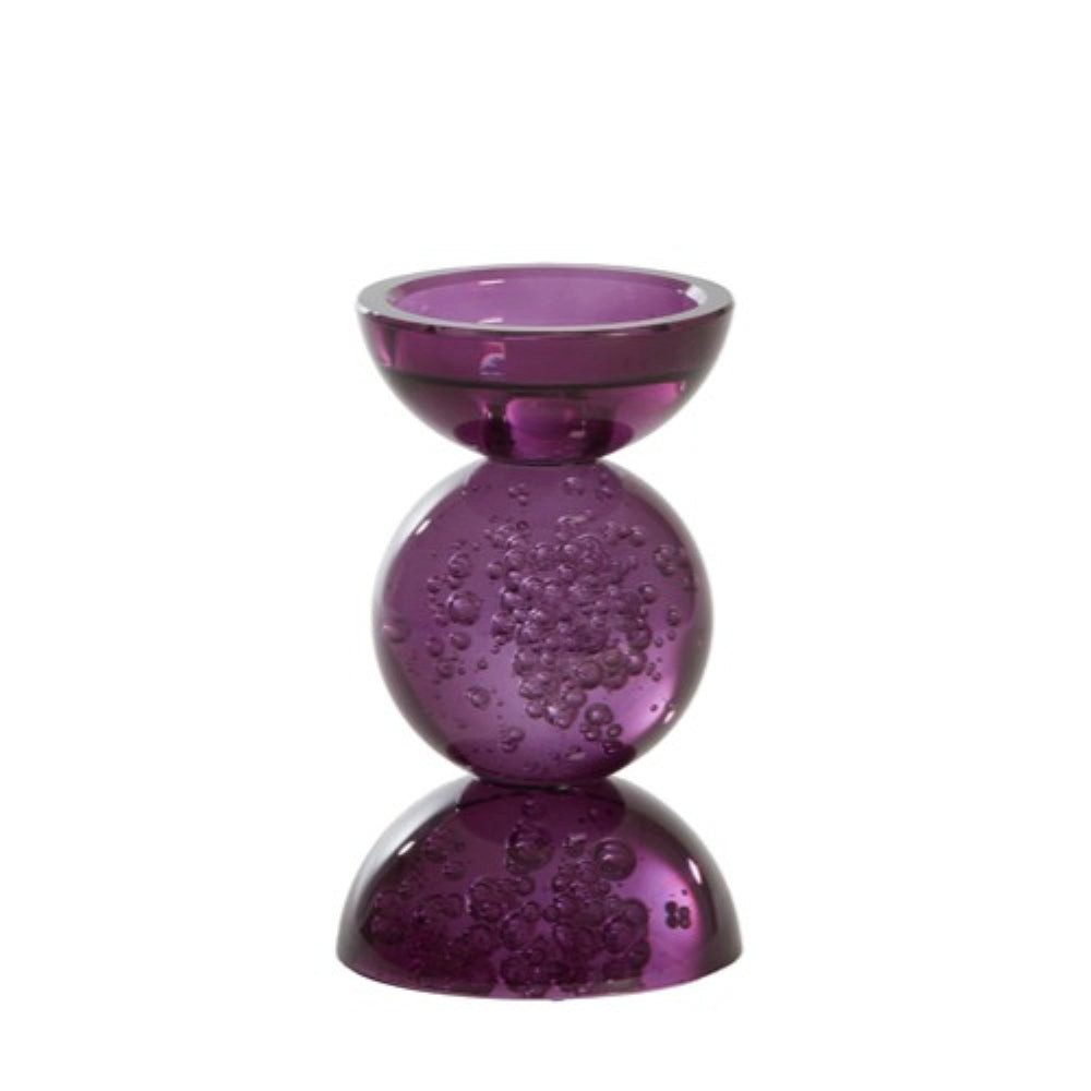 Dirk Davids Leuchten GmbH Kerzenständer Kerzenständer Glas lila Bubbles Ø9,5x15 cm
