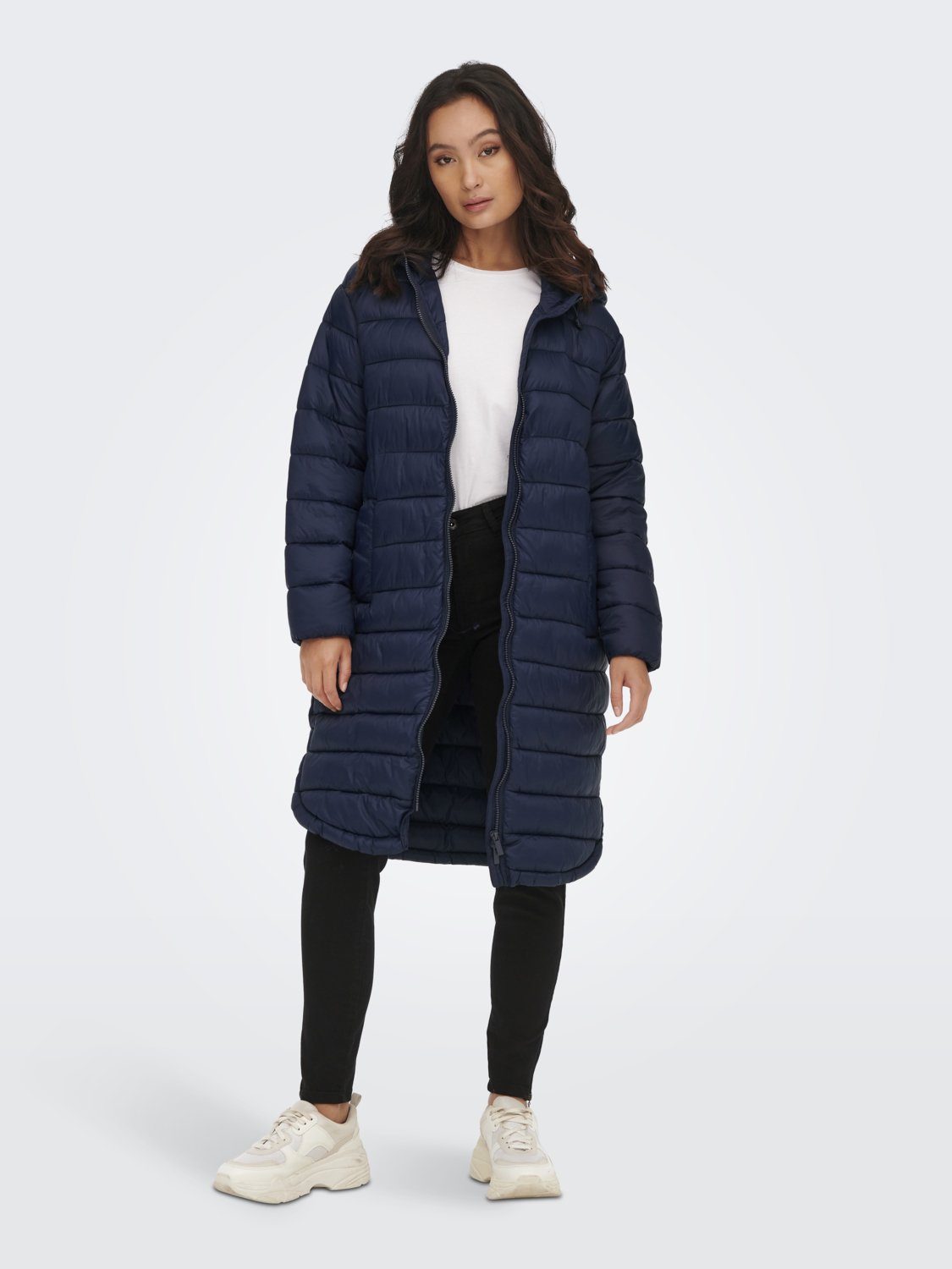 ONLY Kurzmantel Longline Steppjacke Wattierter Übergangsmantel ONLMELODY 4328 in Dunkelblau