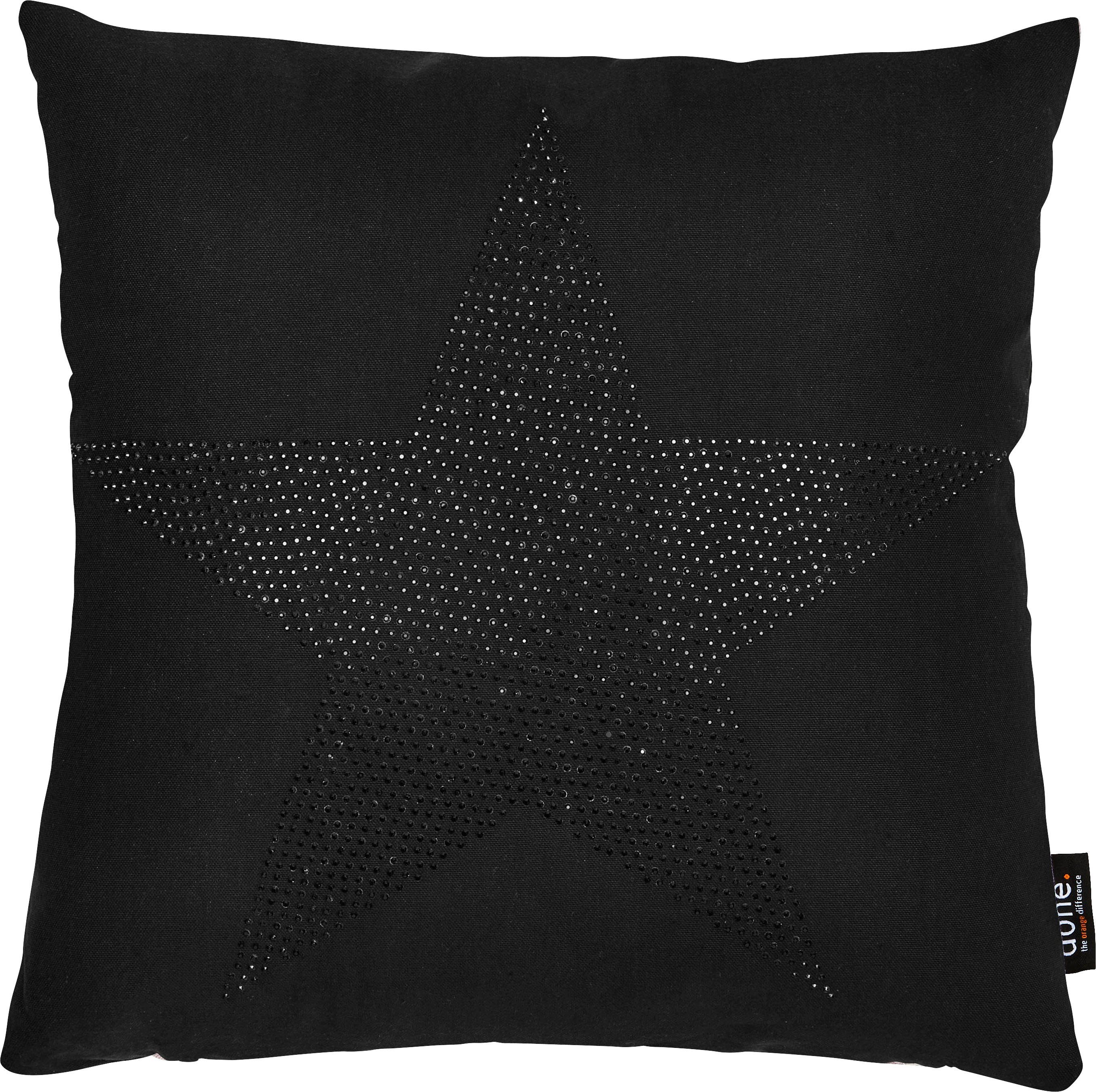 done.® Dekokissen Stone Star, mit Stern-Applikation, Kissenhüle mit Füllung, 1 Stück