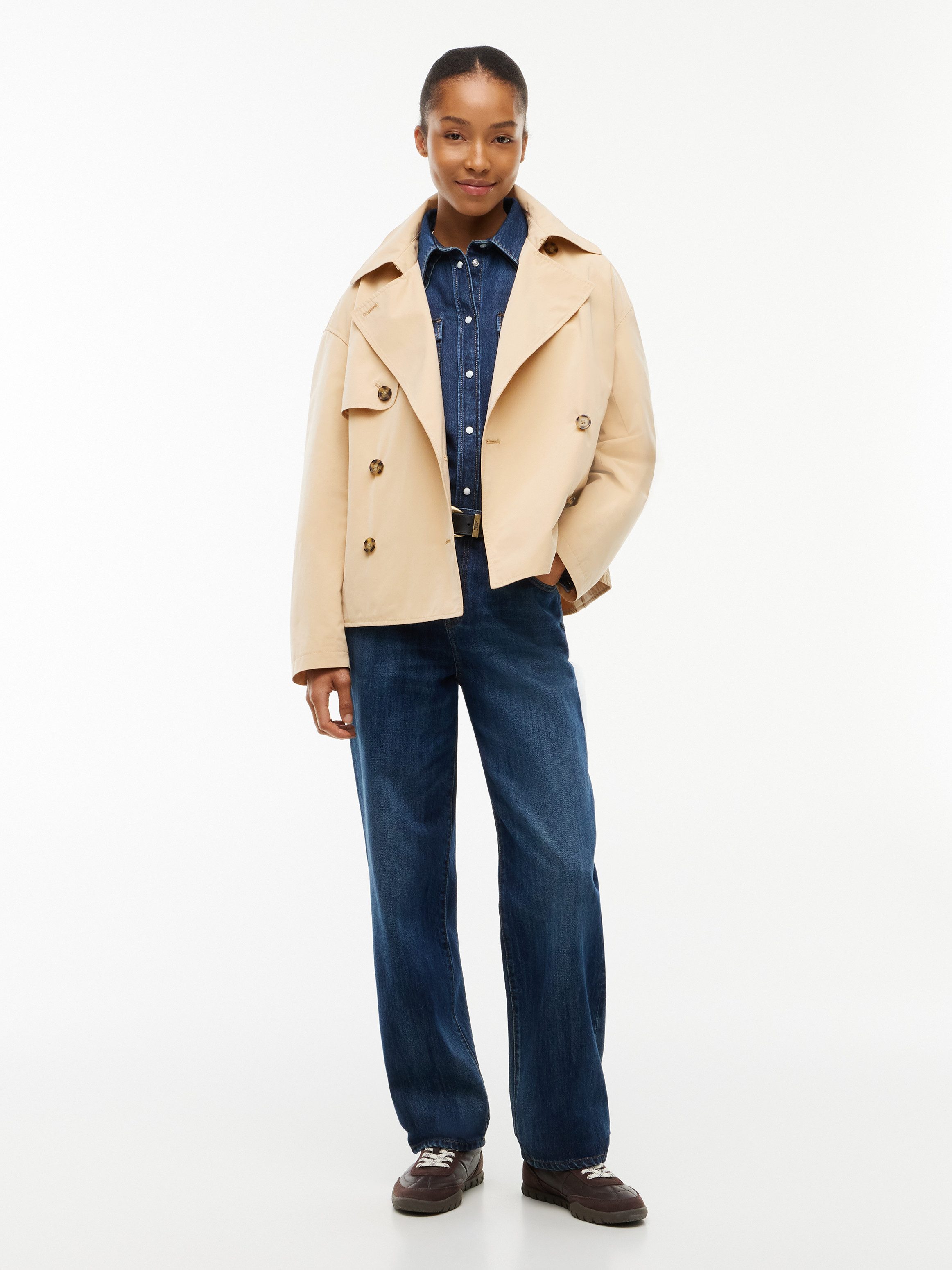 Tommy Jeans Kurzjacke TJW SHORT TRENCH JACKET Materialmix – Bild 5 von 5