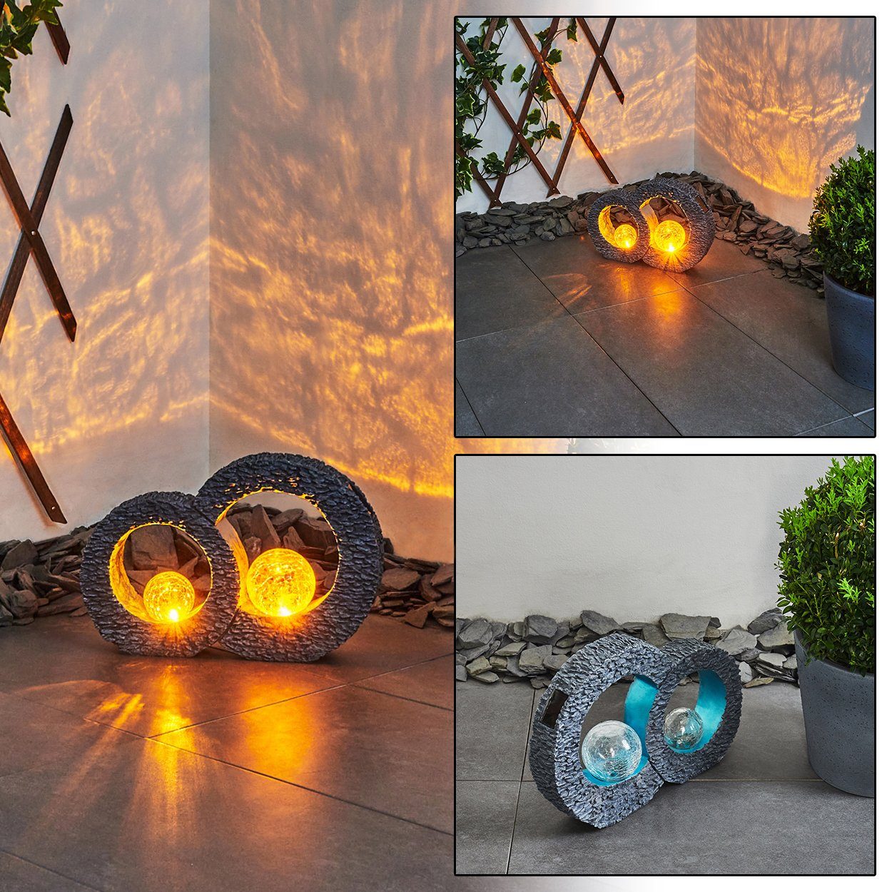 hofstein LED Hof LED Lichteffekt Lampen Leuchten Garten Solarleuchte Aussen Terrassen Solar