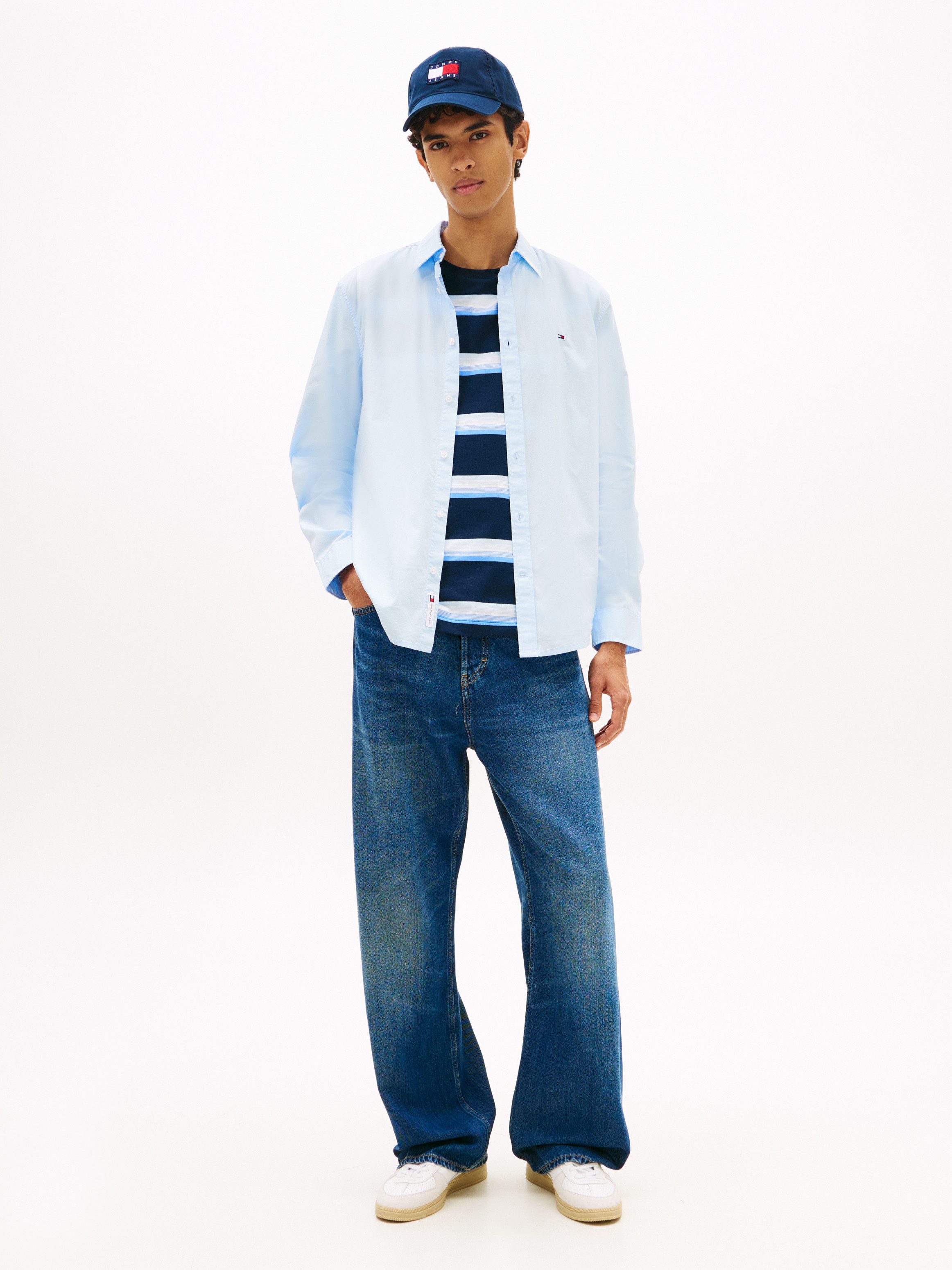 Tommy Jeans Langarmhemd TJM POPLIN Regular fit, Kentkragen