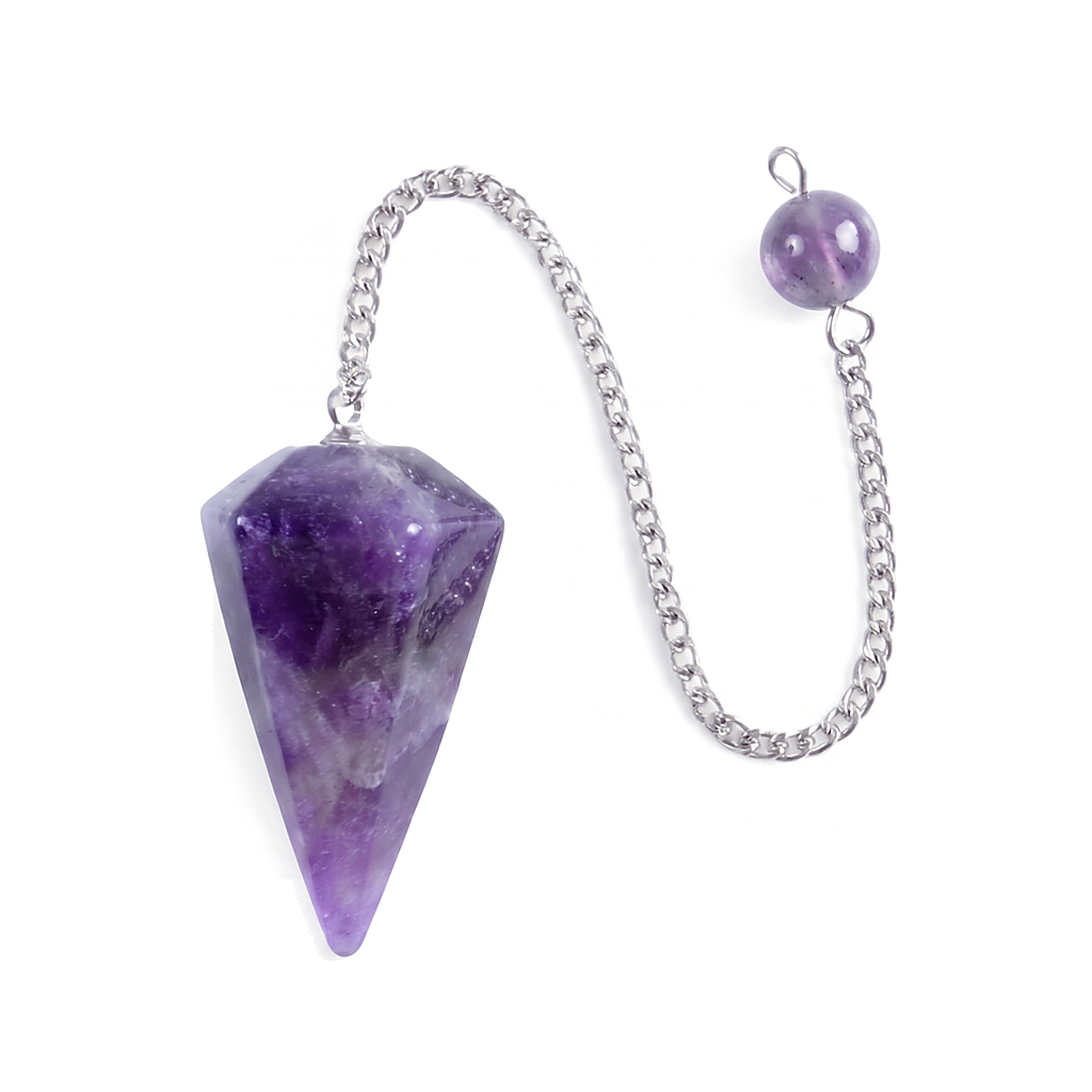 Lebensquelle Plus Edelstein Amethyst Pendel, geschliffen facettiert