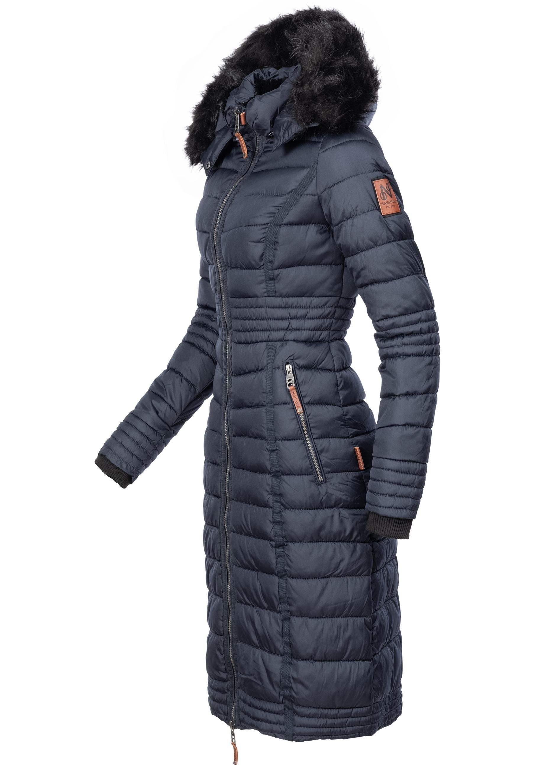 Navahoo Wintermantel "Umay" langer Damen Winter Steppmantel mit Kunstfellka günstig online kaufen
