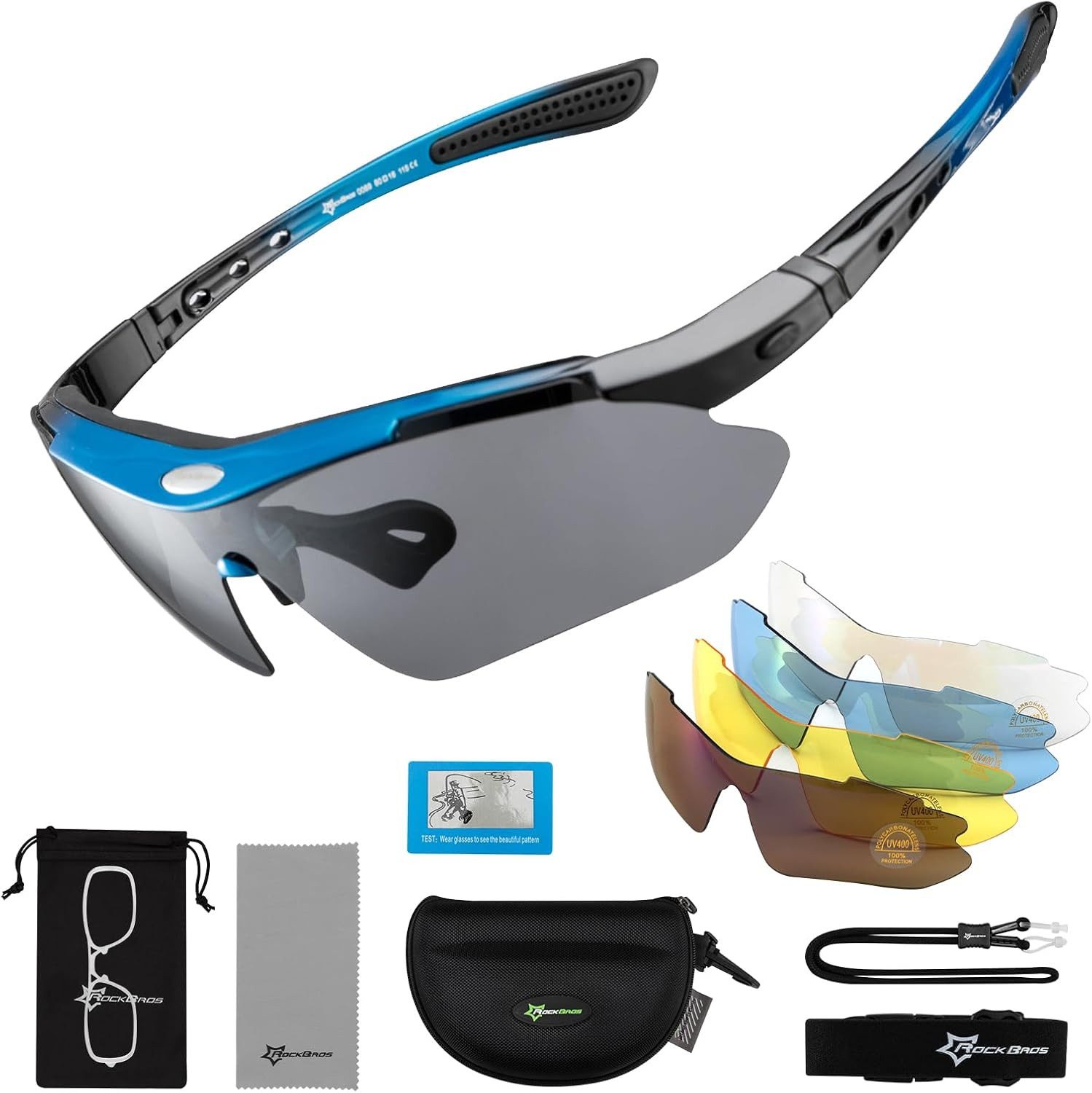 ROCKBROS Fahrradbrille Fahrradbrille mit 5 Wechselgläsern