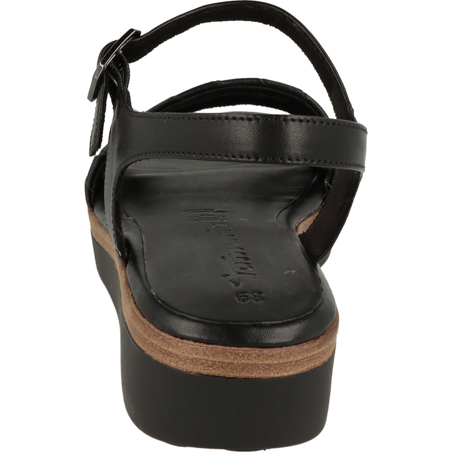 Tamaris Damen Schuhe 1-28216-20 Sandalette Black Komfort Leder Riemchen Sandalette