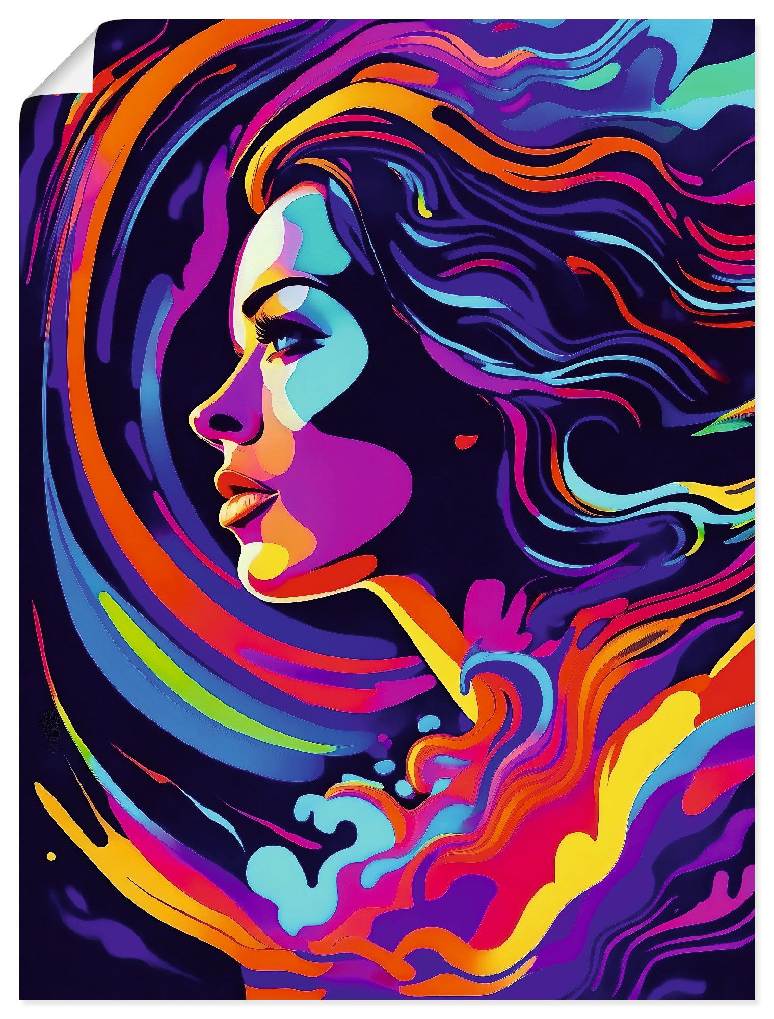 Artland Wandbild Frau in bunten Farben, Bilder von Frauen (1 St), als Alubild, Leinwandbild, Poster, Wandaufkleber in verschied. Größen