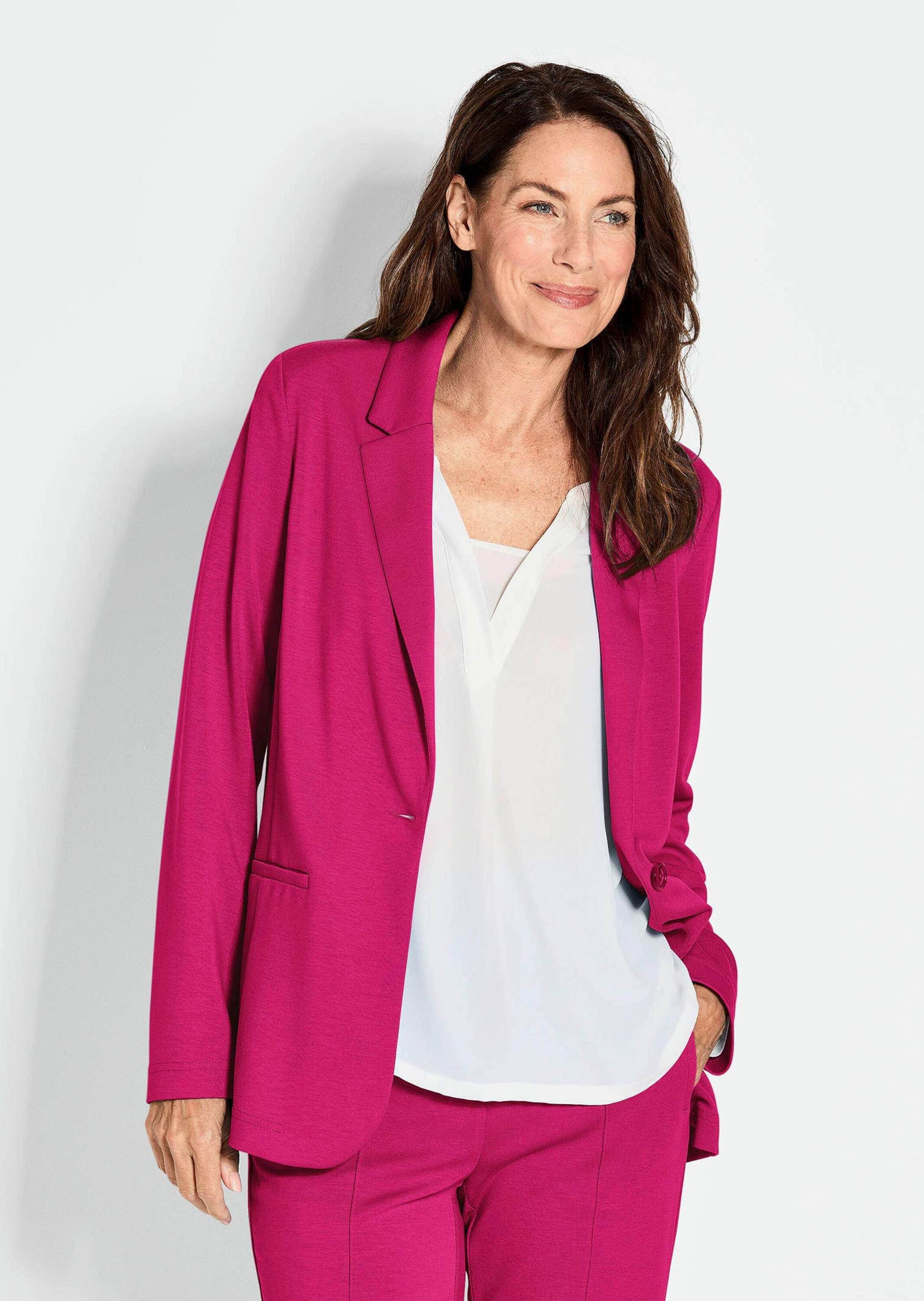 GOLDNER Jerseyblazer Damenblazer mit Reverskragen und Paspeltaschen günstig online kaufen