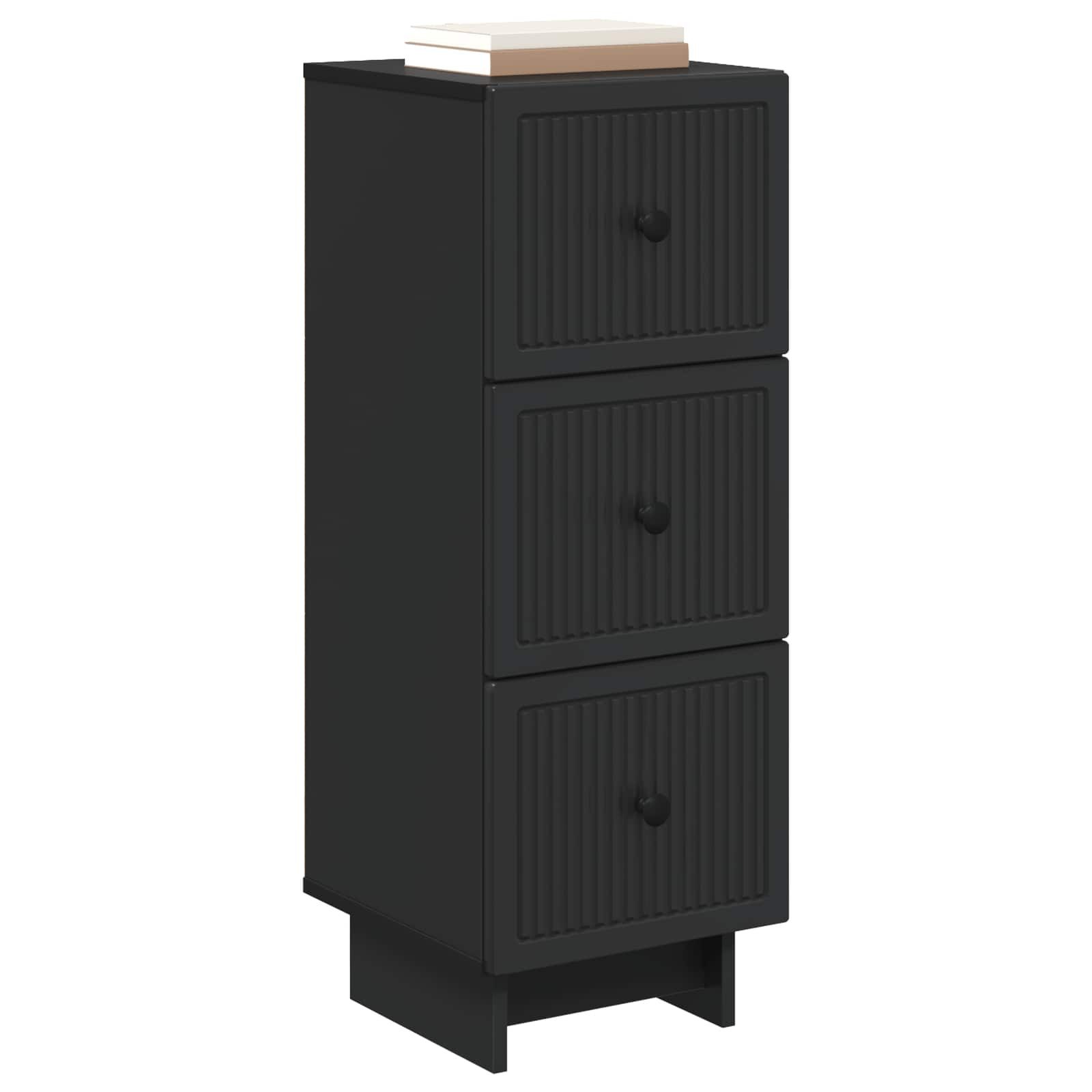 vidaXL Schranksystem Schubladenschrank Schwarz 33 x 34,5 x 90 cm Holzwerkstoff (1-St)