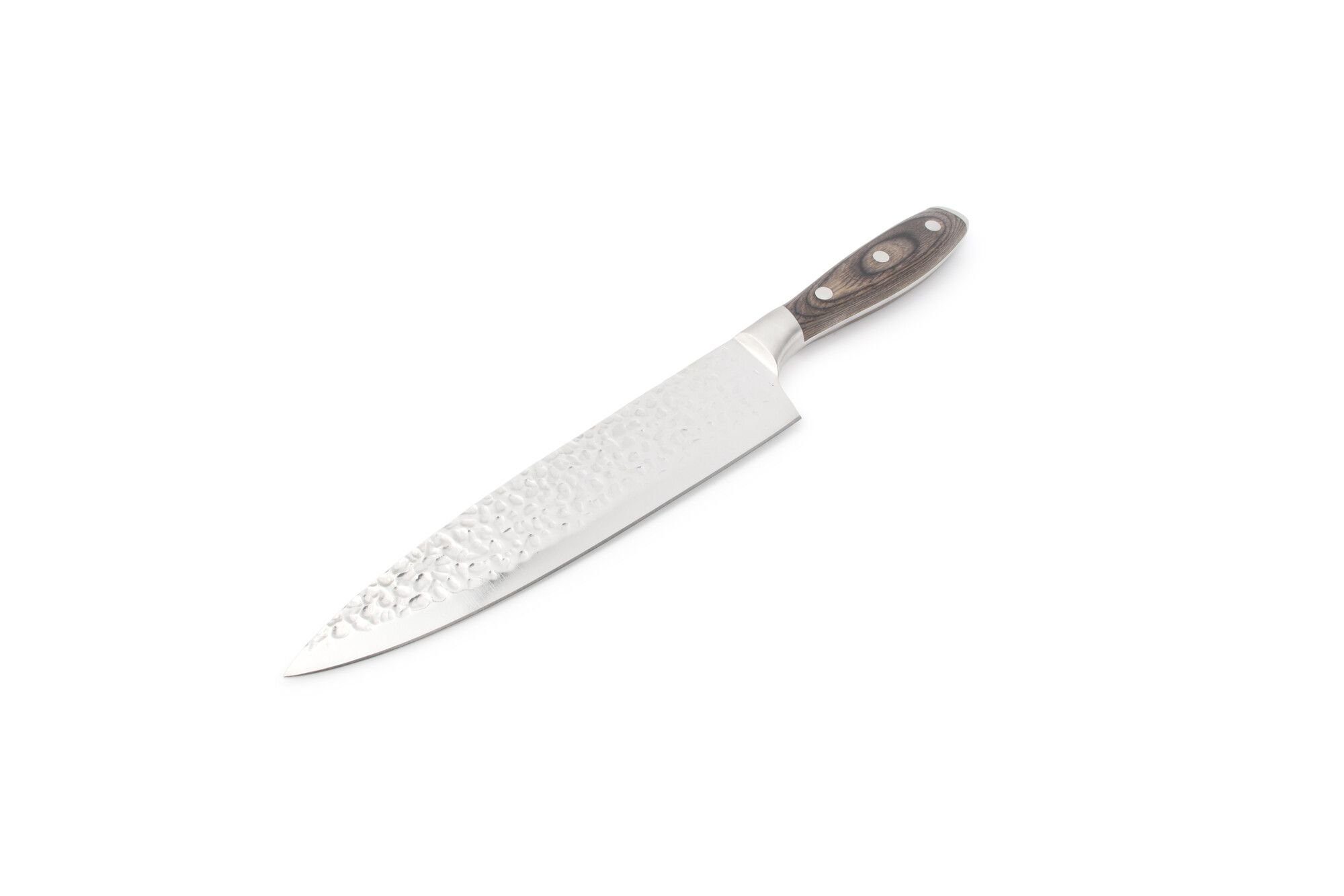 Asphald Allzweckmesser Messer Edelstahl, Holzgriff Hochwertiges gehämmerten mit Struktur