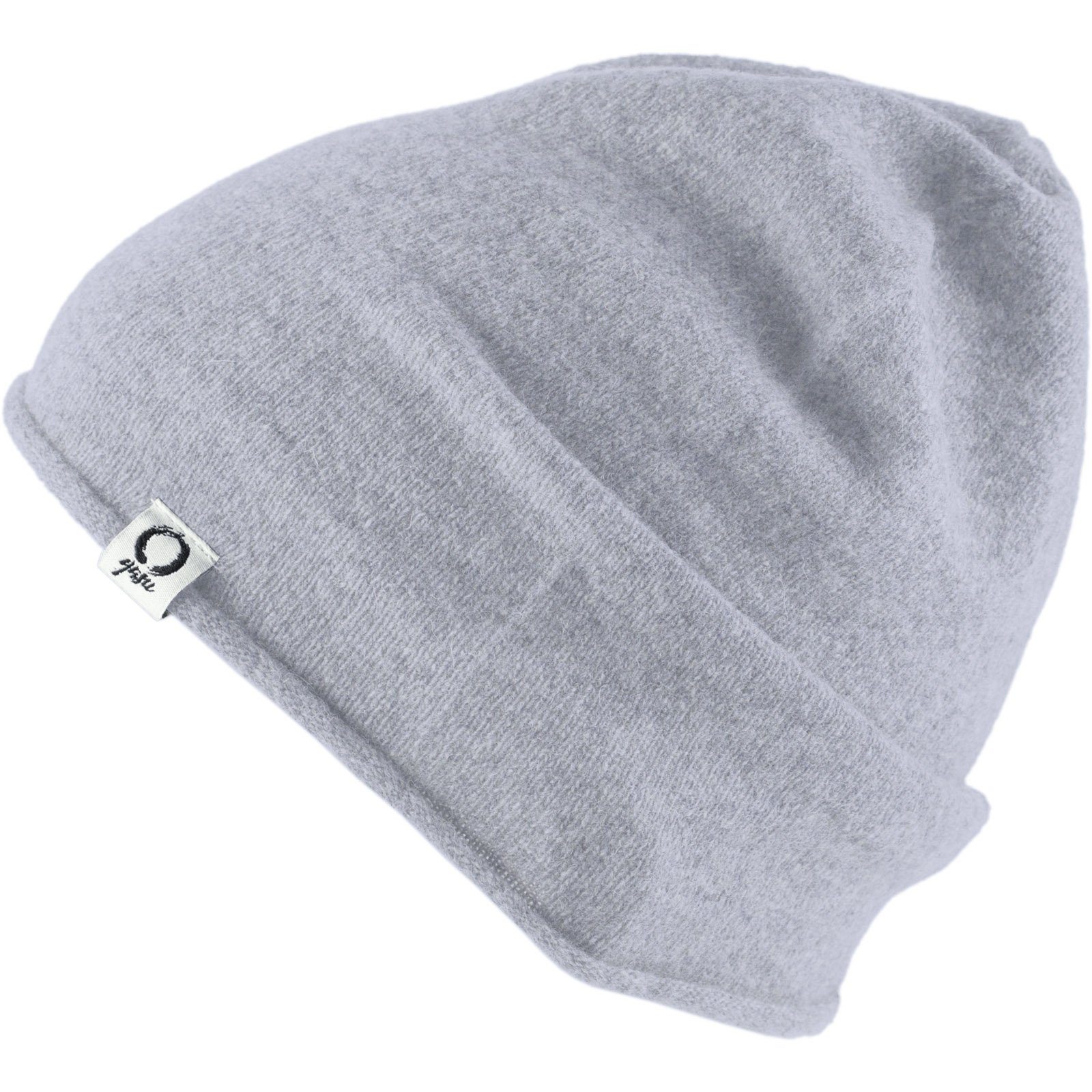 yasu Beanie Wintermütze Beanie Inji Wolle Fein Strickmütze Wollmütze Mütze Hellgrau Lamm Unisex