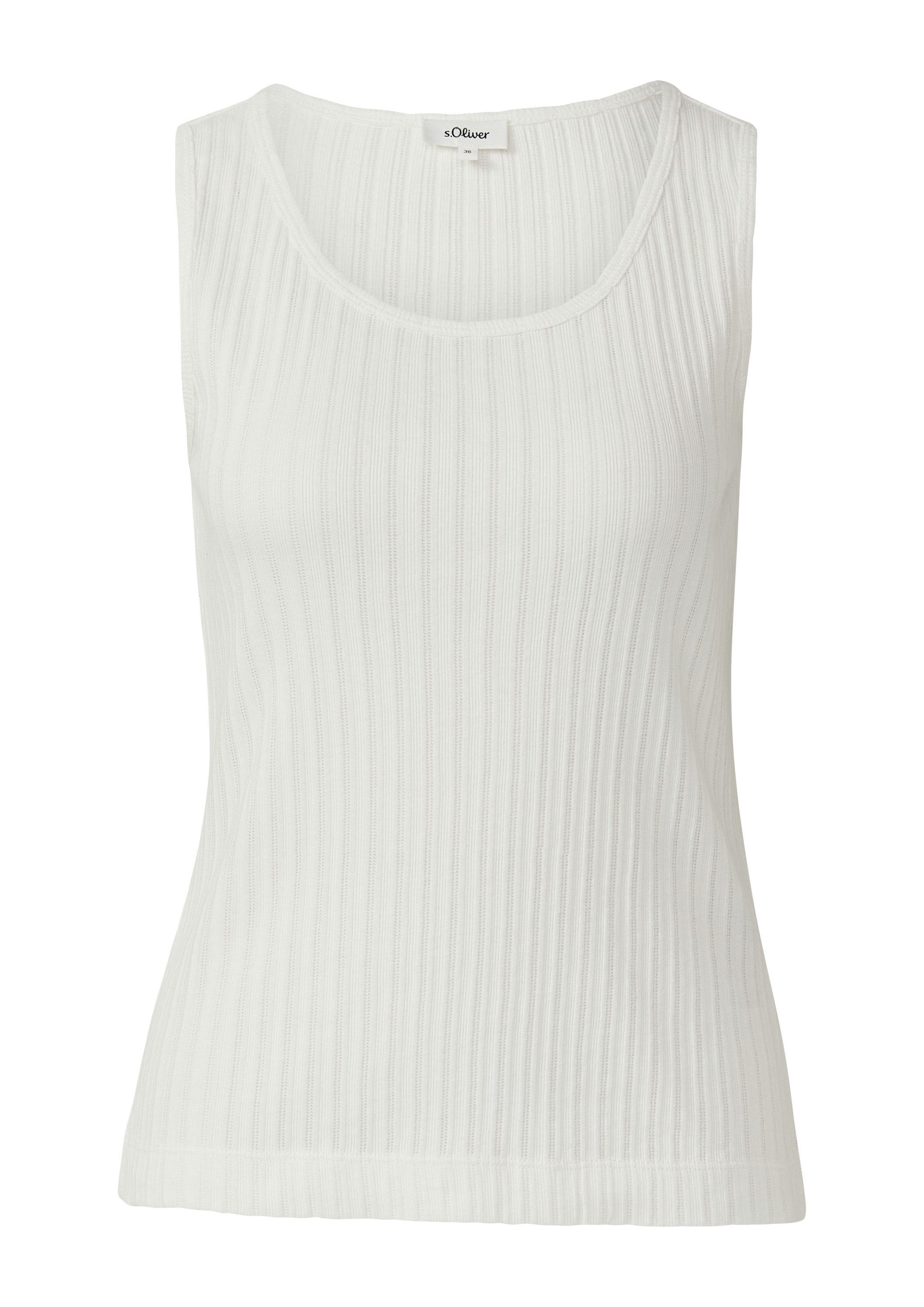 s.Oliver Muscleshirt T-Shirt Semitransparentes Slim-Fit-Top aus günstig online kaufen