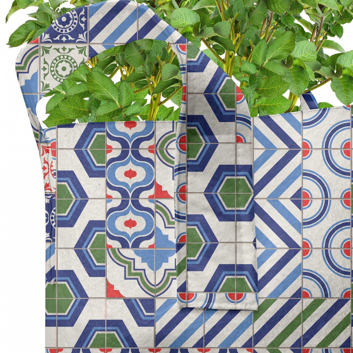 Abakuhaus Pflanzkübel hochleistungsfähig Stofftöpfe Griffen Jahrgang Motive Design marokkanischen Pflanzen, mit der für