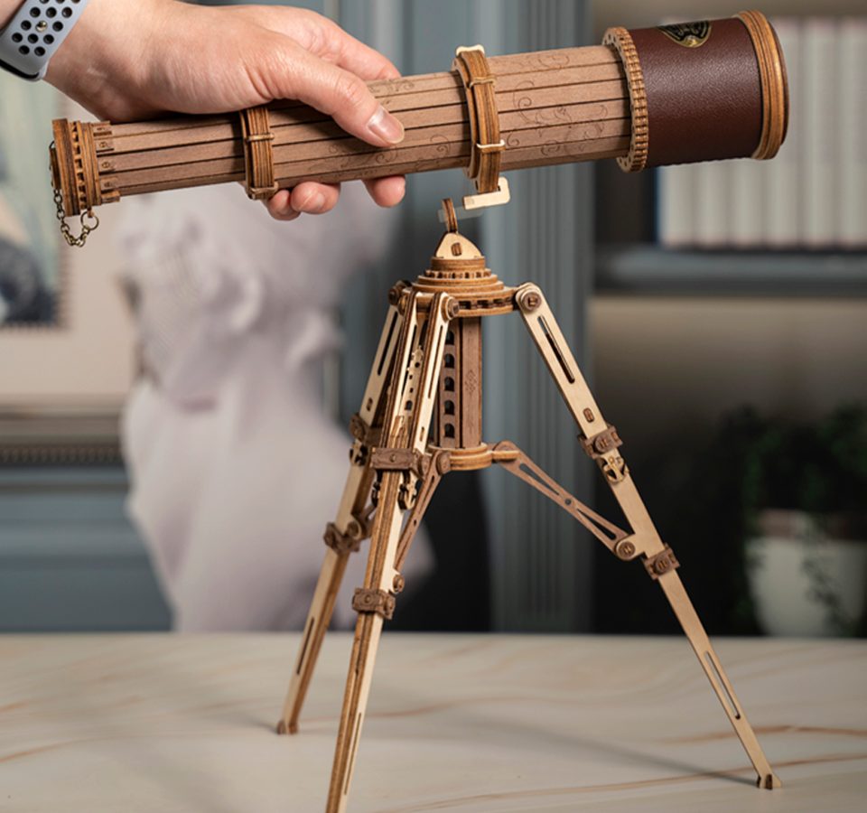 Robotime Modellbausatz Monokular-Teleskop aus Holz, (314-tlg)