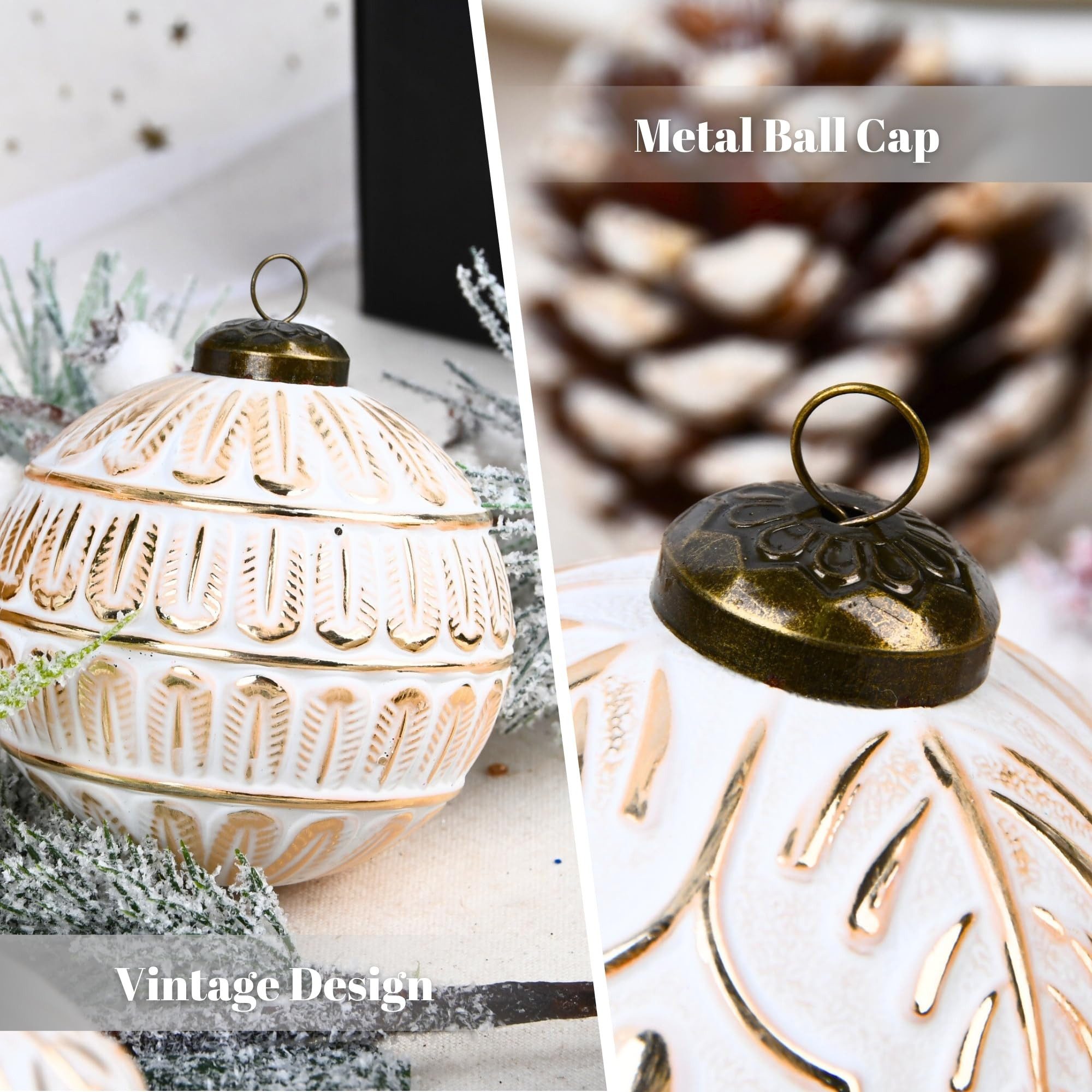 CLTYQ Weihnachtsbaumkugel 12 Stück Vintage-Weihnachtsschmuck für Baumschmuck 80 mm (12 St), Weihnachtskugel-Ornamente, Weihnachtsdekoration – Bild 2 von 5